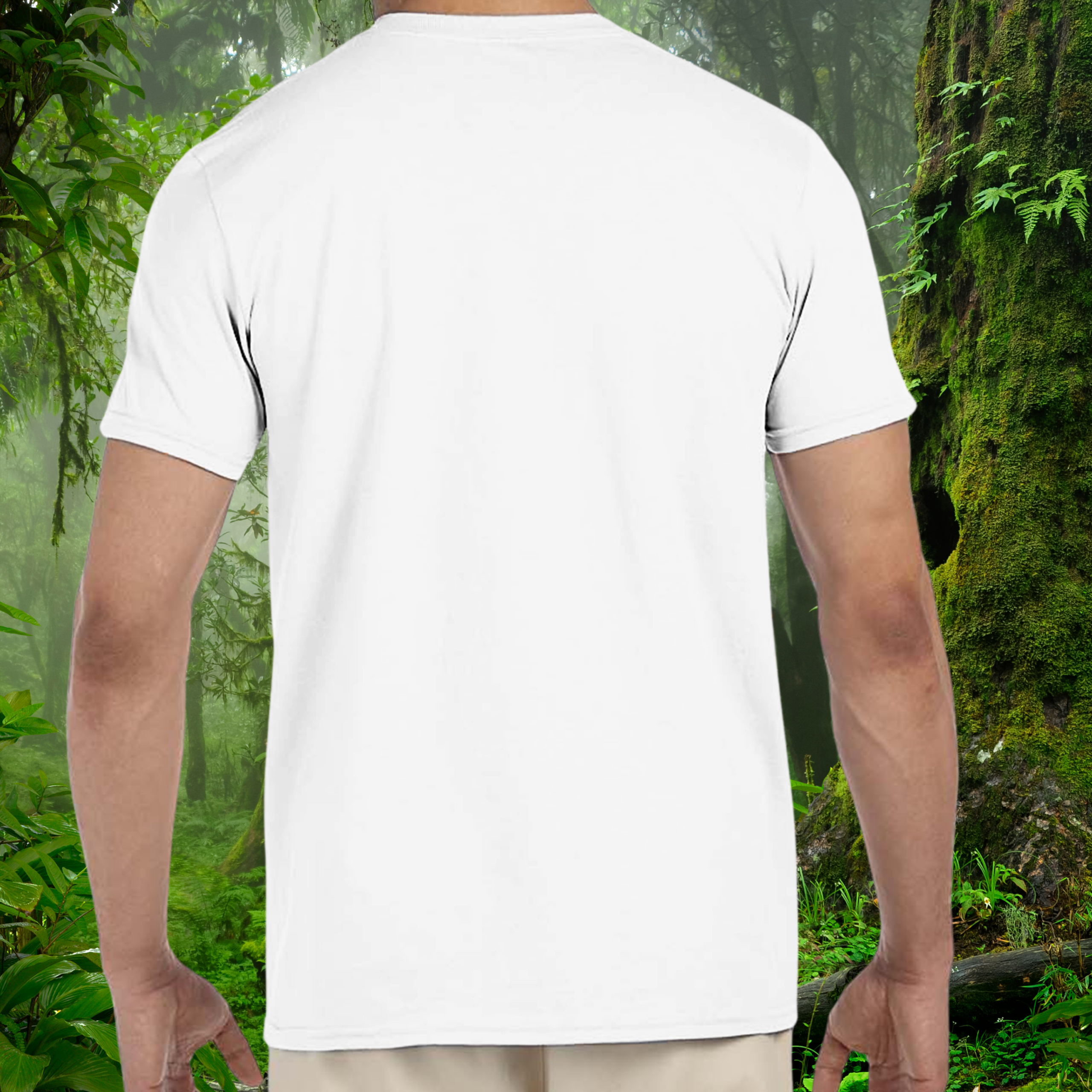 Back view of the white Crested Gecko shirt from the Life is better Collection