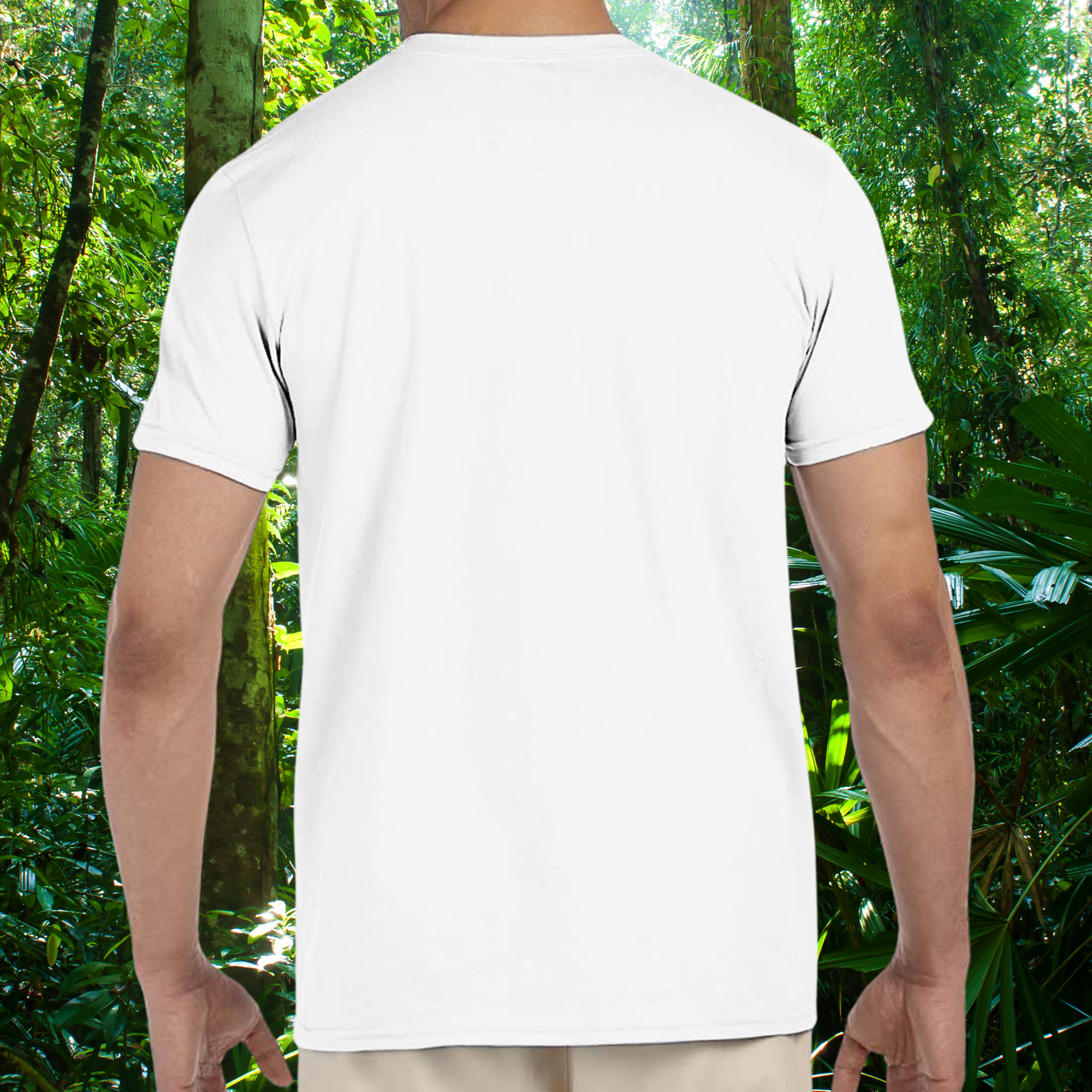 Back view of the white Frog shirt from the Life is better Collection
