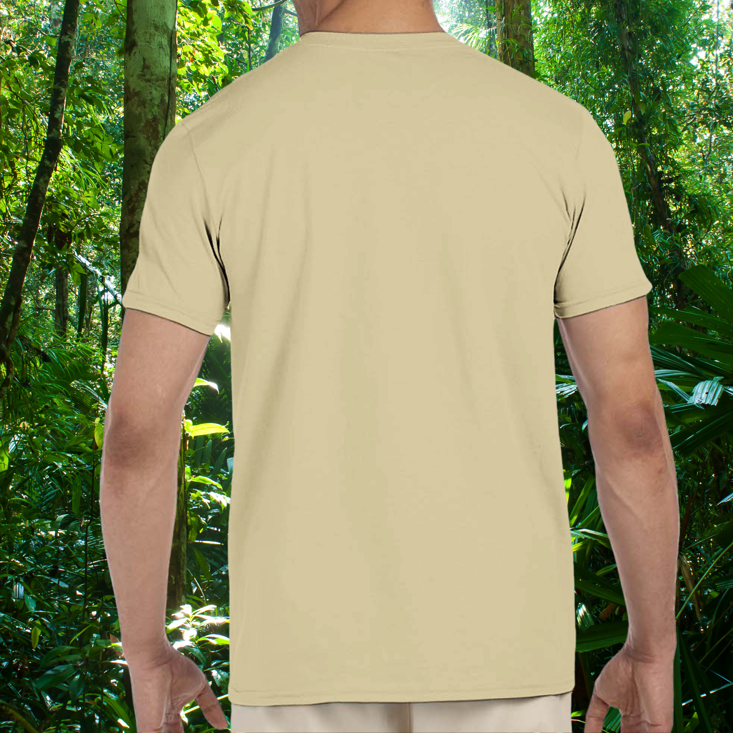Back view of the natural Frog shirt from the Life is better Collection