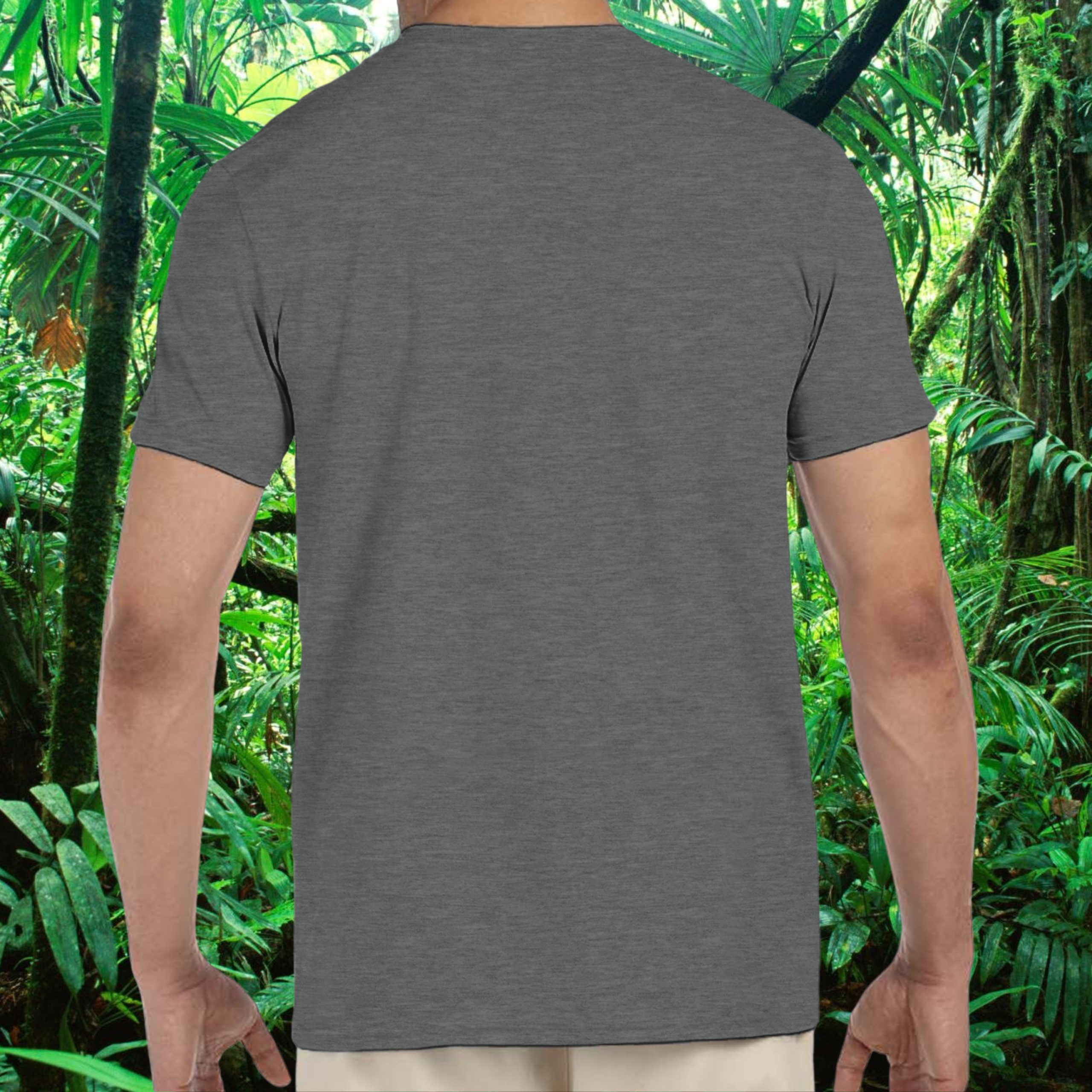 Back view of the graphite heather Bearded Dragons shirt from the Life is better Collection
