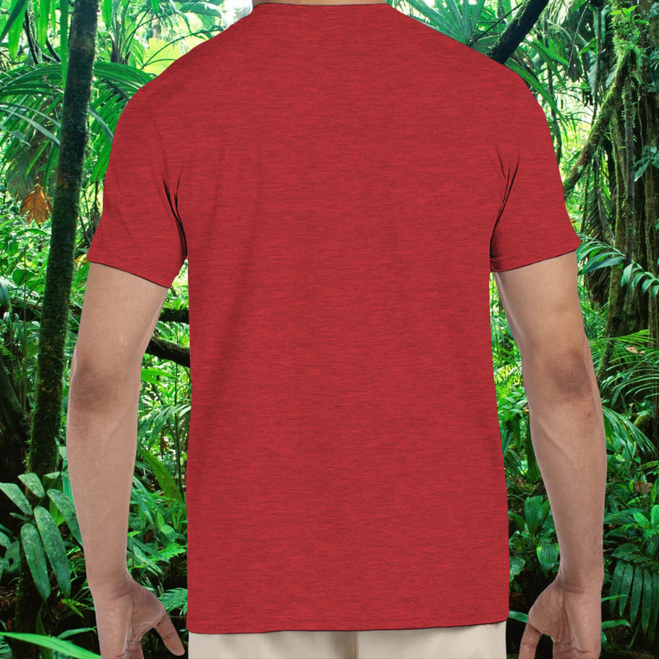 Back view of the heather red Bearded Dragons shirt from the Life is better Collection