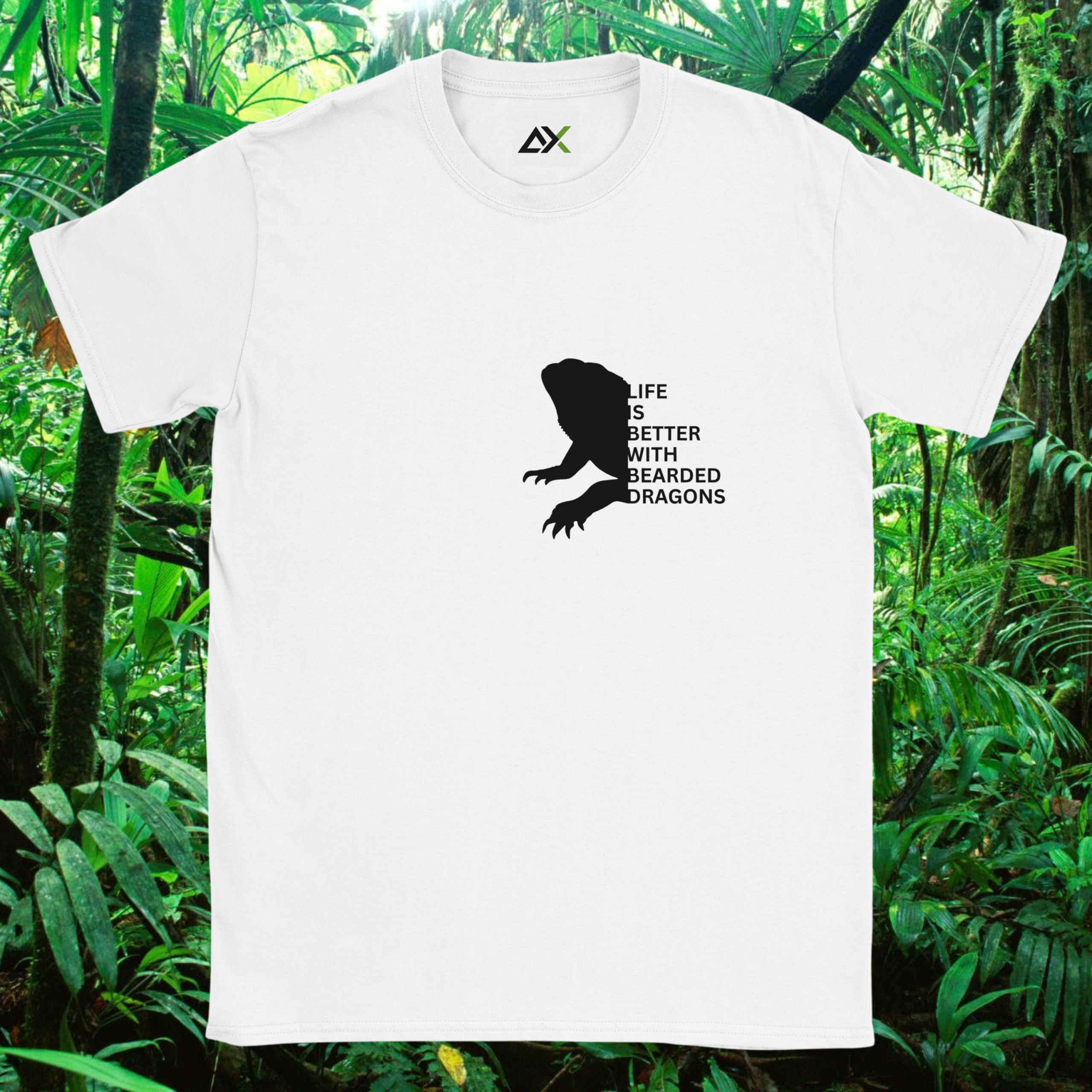 White Bearded Dragons shirt from the Life is better Collection
