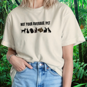 Be different Collection – Not Your Average Pet – Ball Python Shirt – Natural – Woman Woman wearing a natural Not Your Average Pet Ball Python shirt