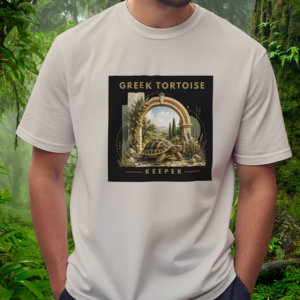Keeper Collection – Greek Tortoise Shirt – Sand – Man Man wearing a sand Greek Tortoise shirt from the Keeper Collection