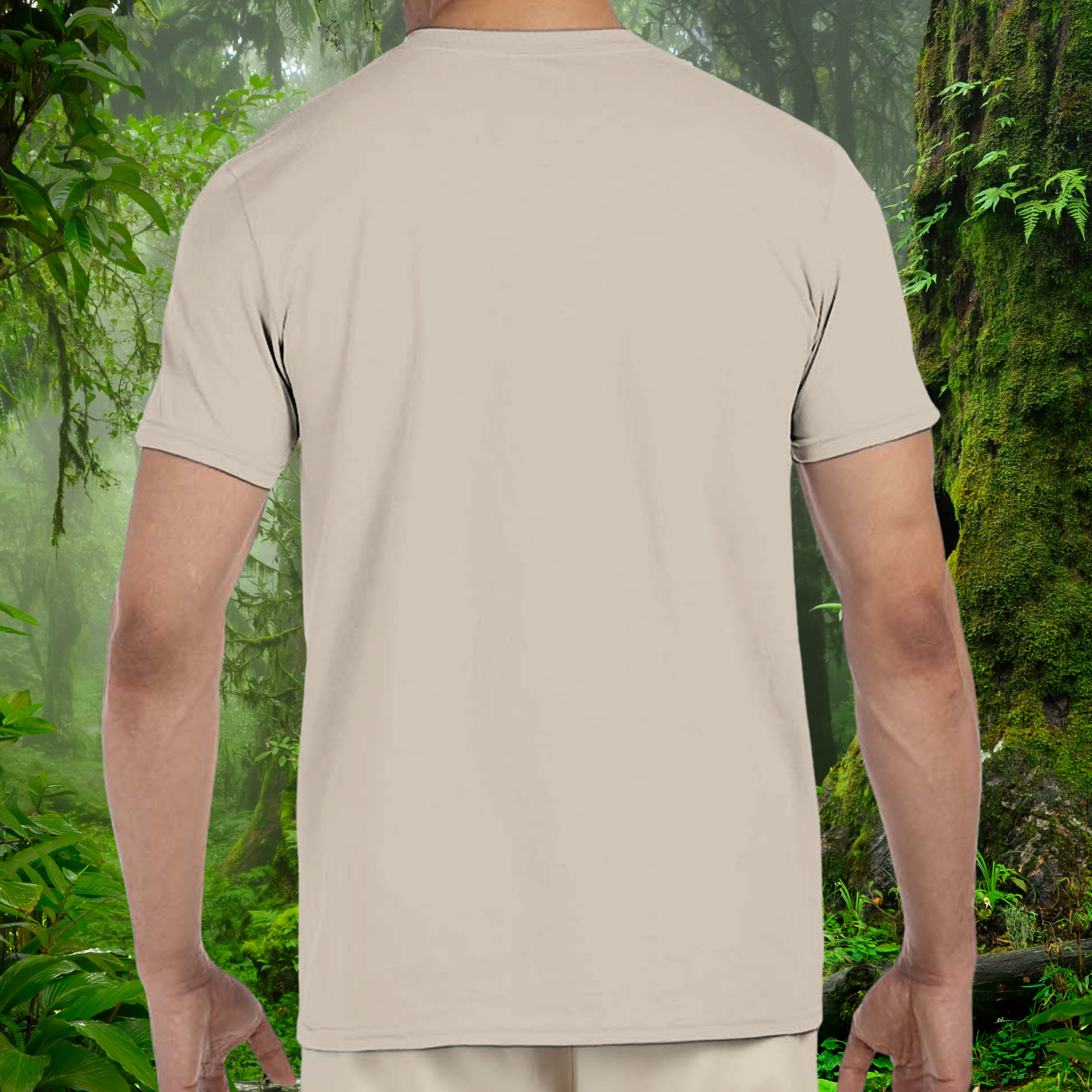 Back view of the sand Greek Tortoise shirt from the Keeper Collection