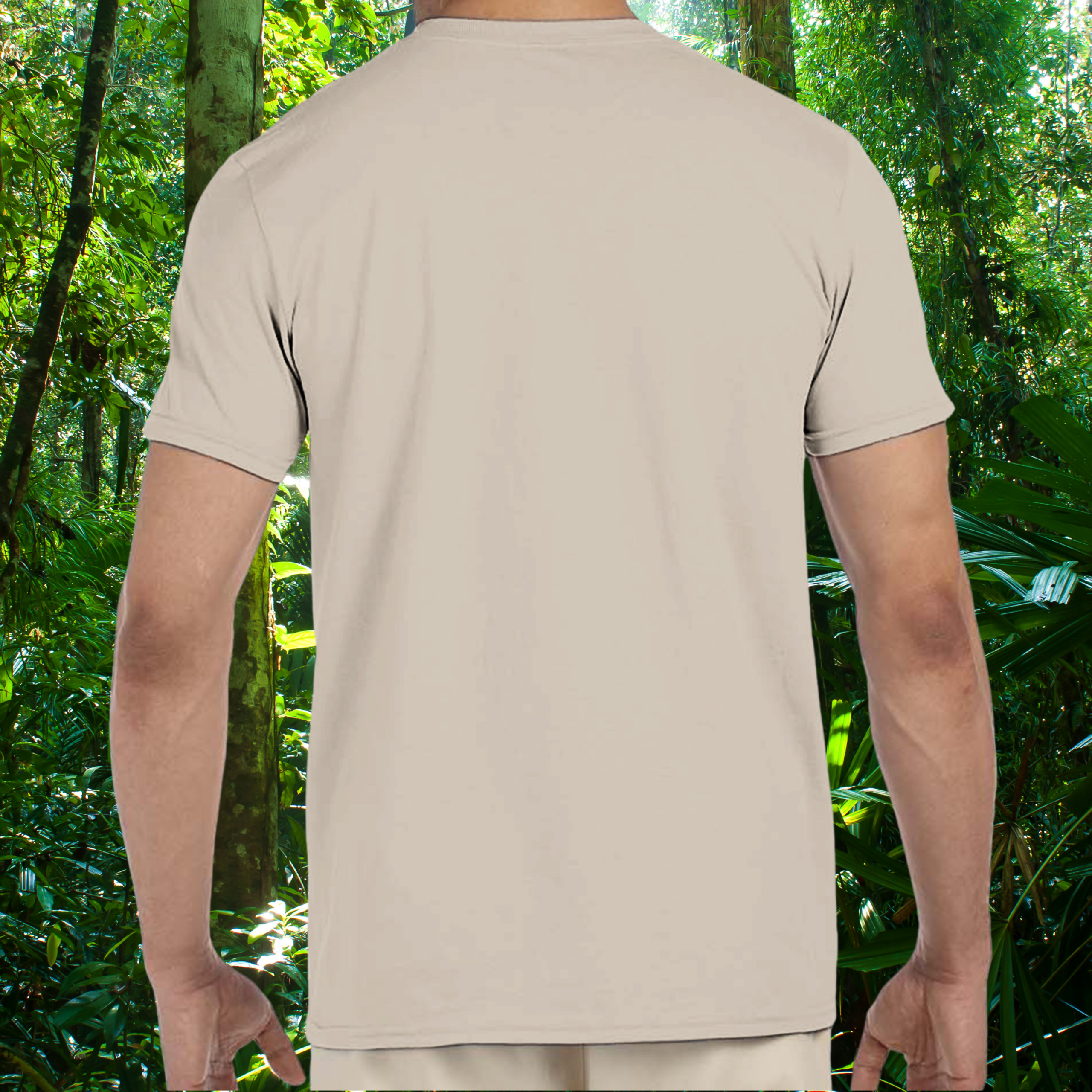 Back view of the sand Blue Tongue Skink shirt from the Keeper Collection