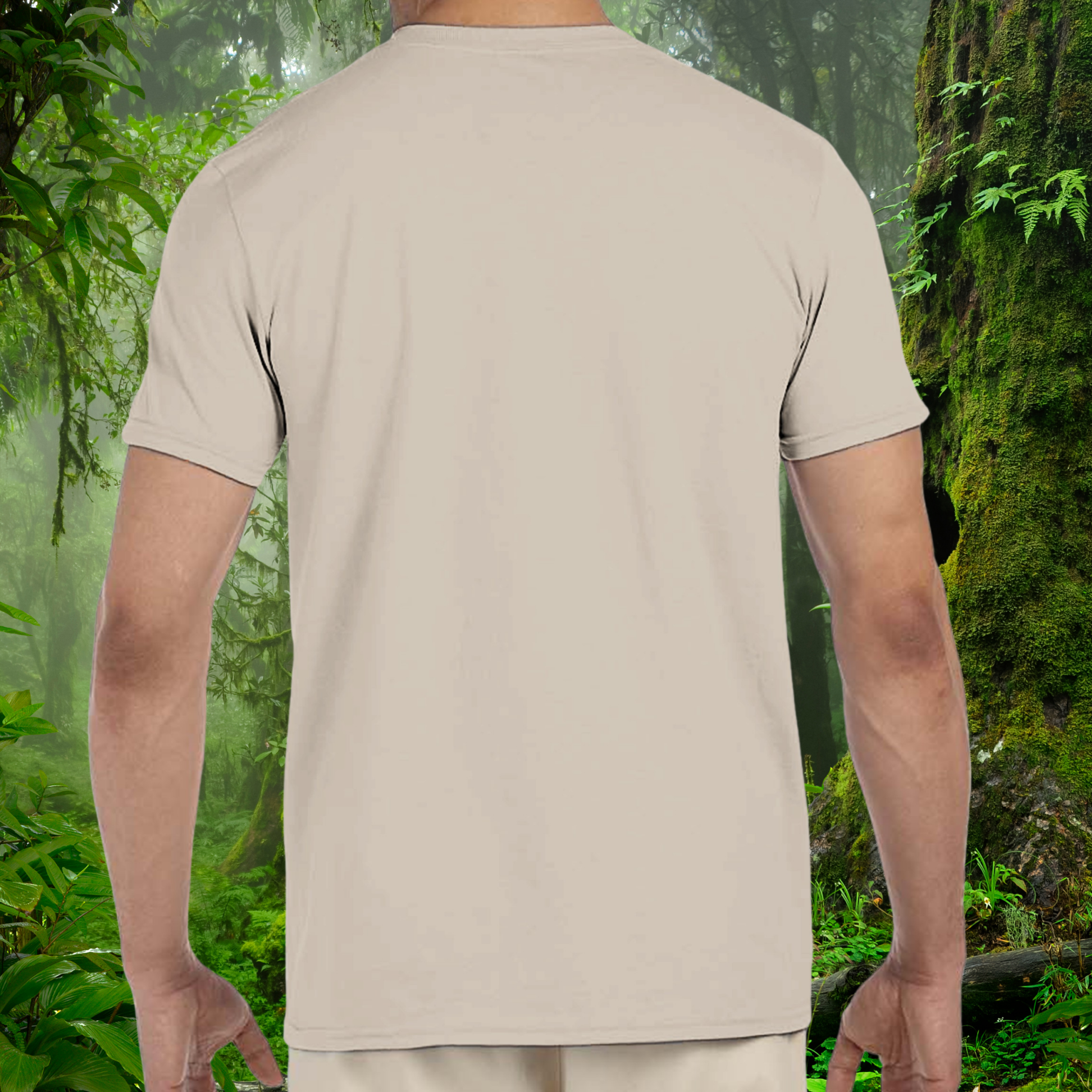 Back view of the sand Crested Gecko shirt from the Keeper Collection