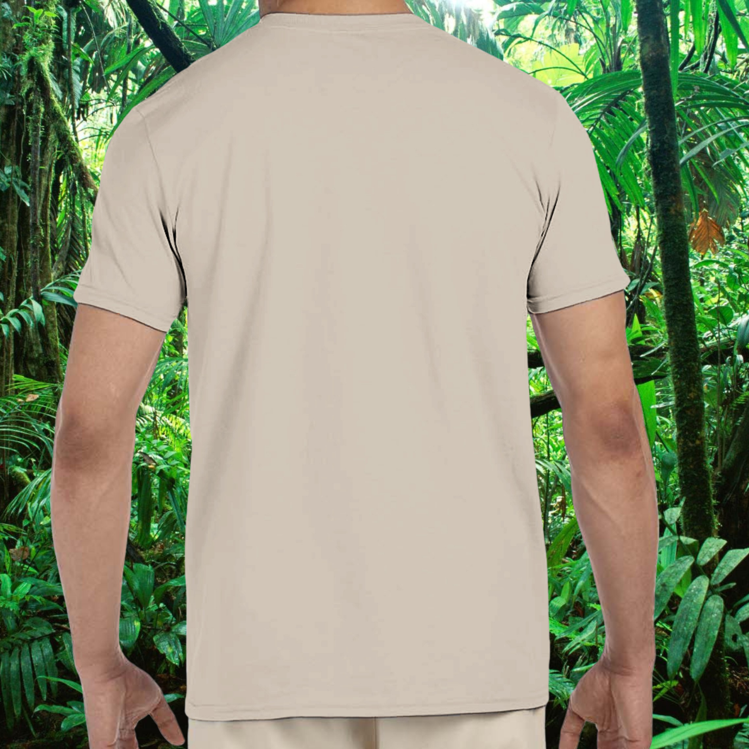 Back view of the sand Leopard Gecko shirt from the Life is better Collection