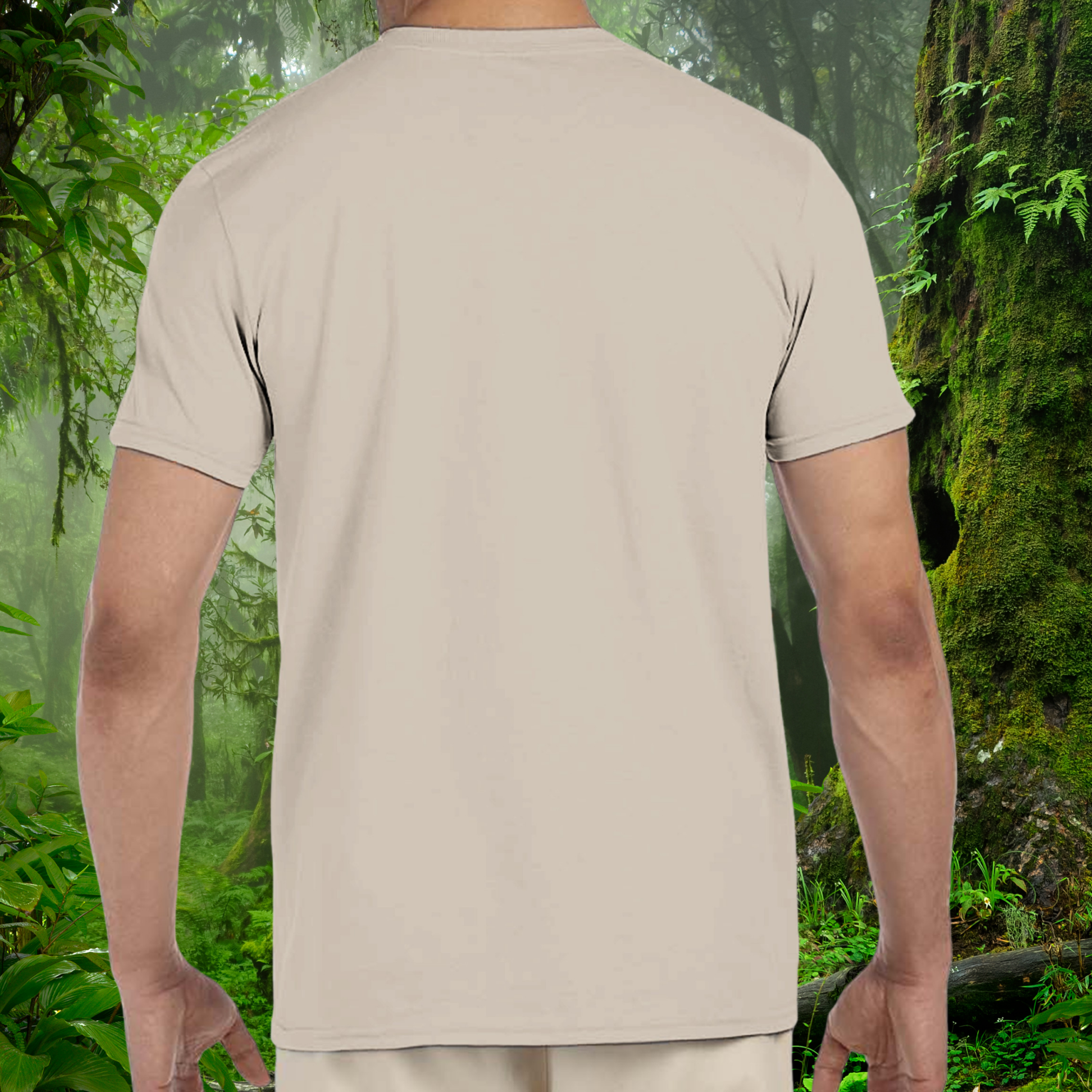 Back view of the sand Green Tree Python shirt from the Keeper Collection