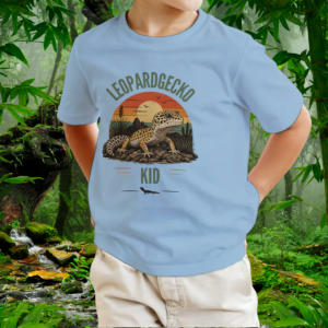 Child wearing Light Blue Leopard Gecko KID T-shirt