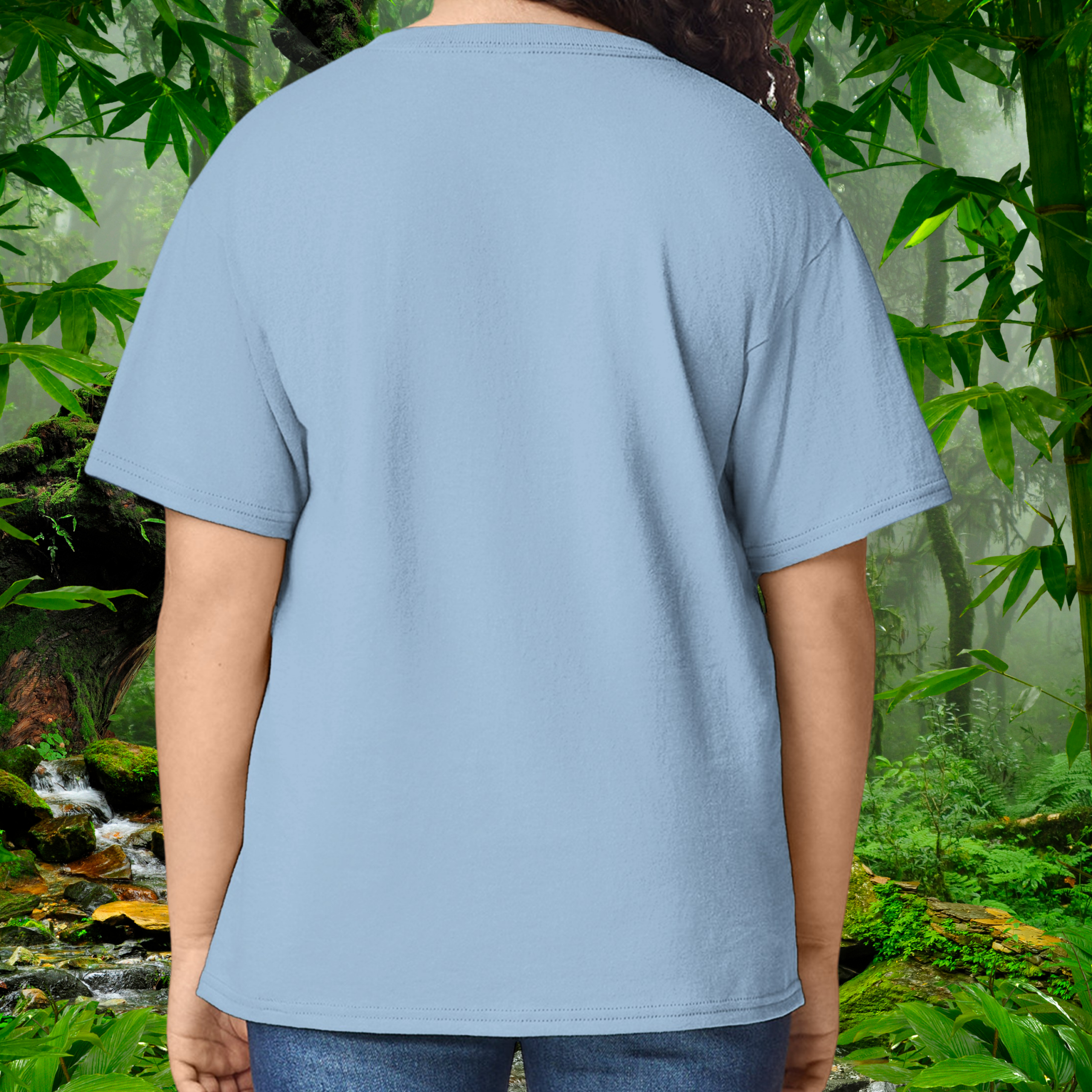 Back view of Leopard Gecko KID kids T-shirt in Light Blue