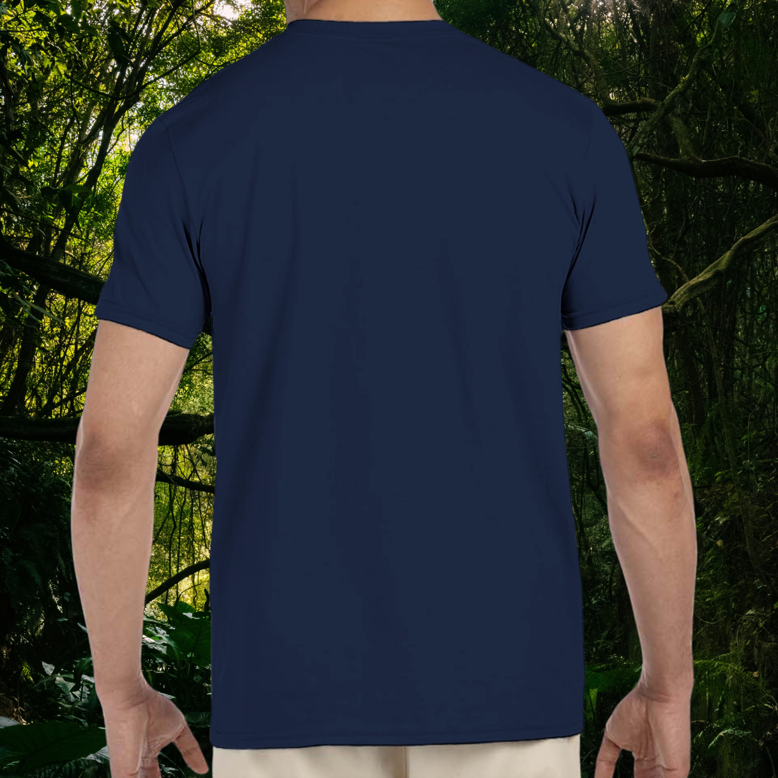 Back view of navy Leopard Gecko Addict shirt