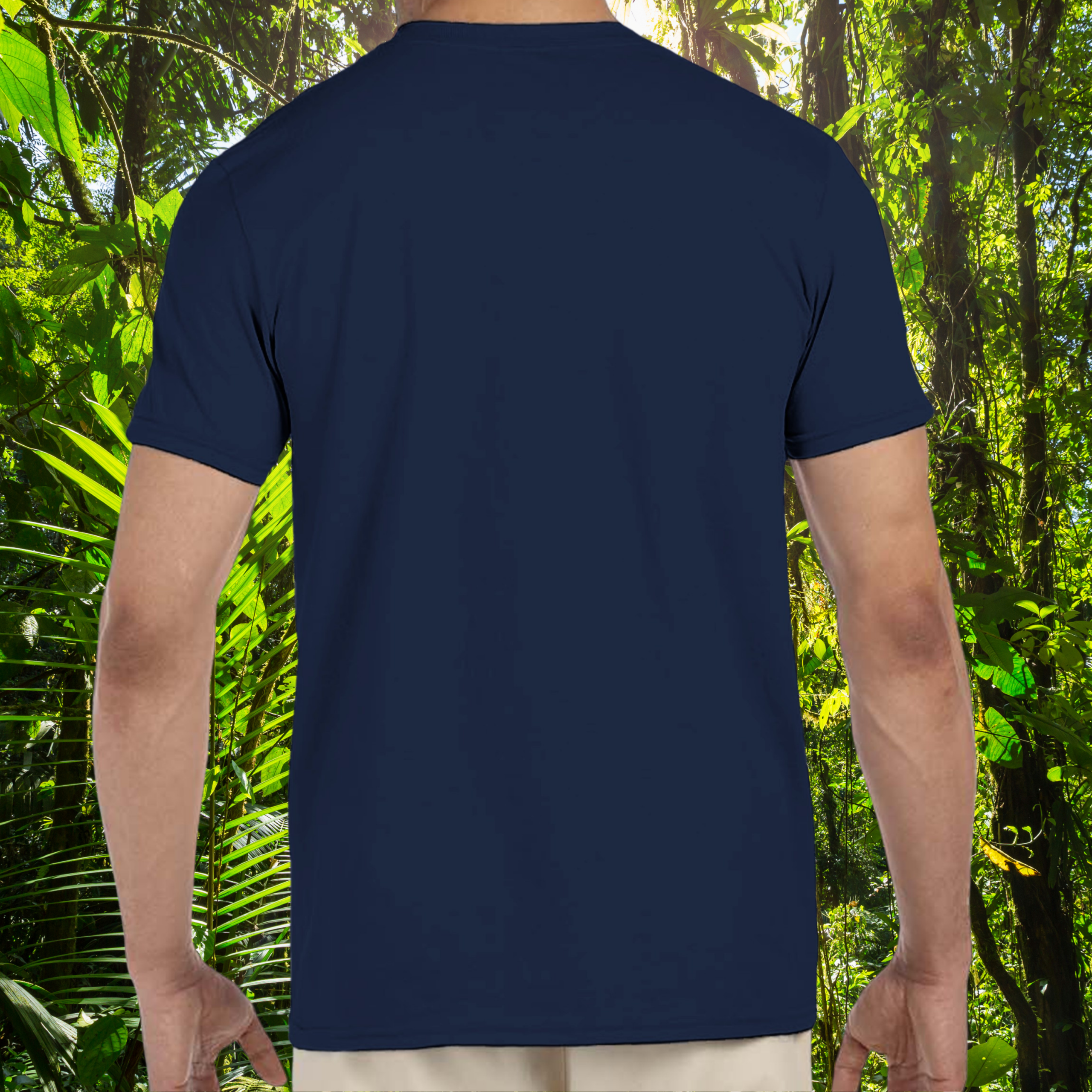 Back view of navy Leopard Gecko Breeder shirt