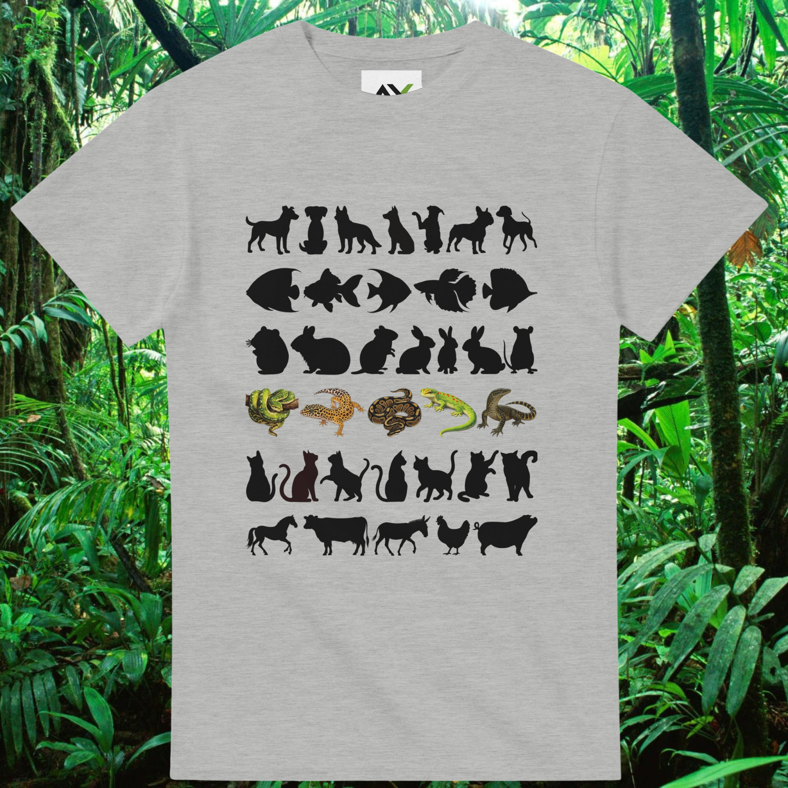 Ash Not Your Average Pet shirt with animal and reptile design