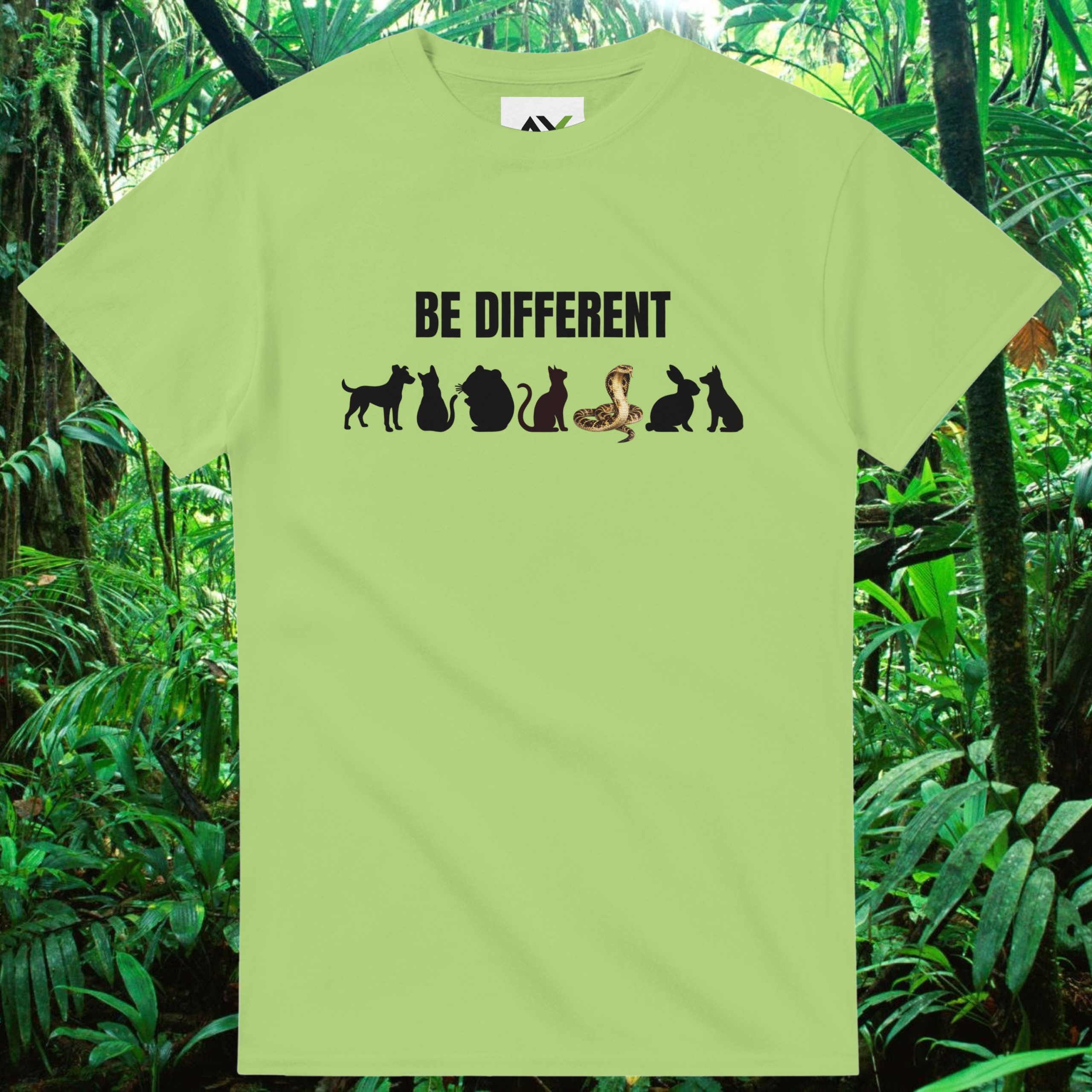 Kiwi Be Different Snake shirt with animal and snake design