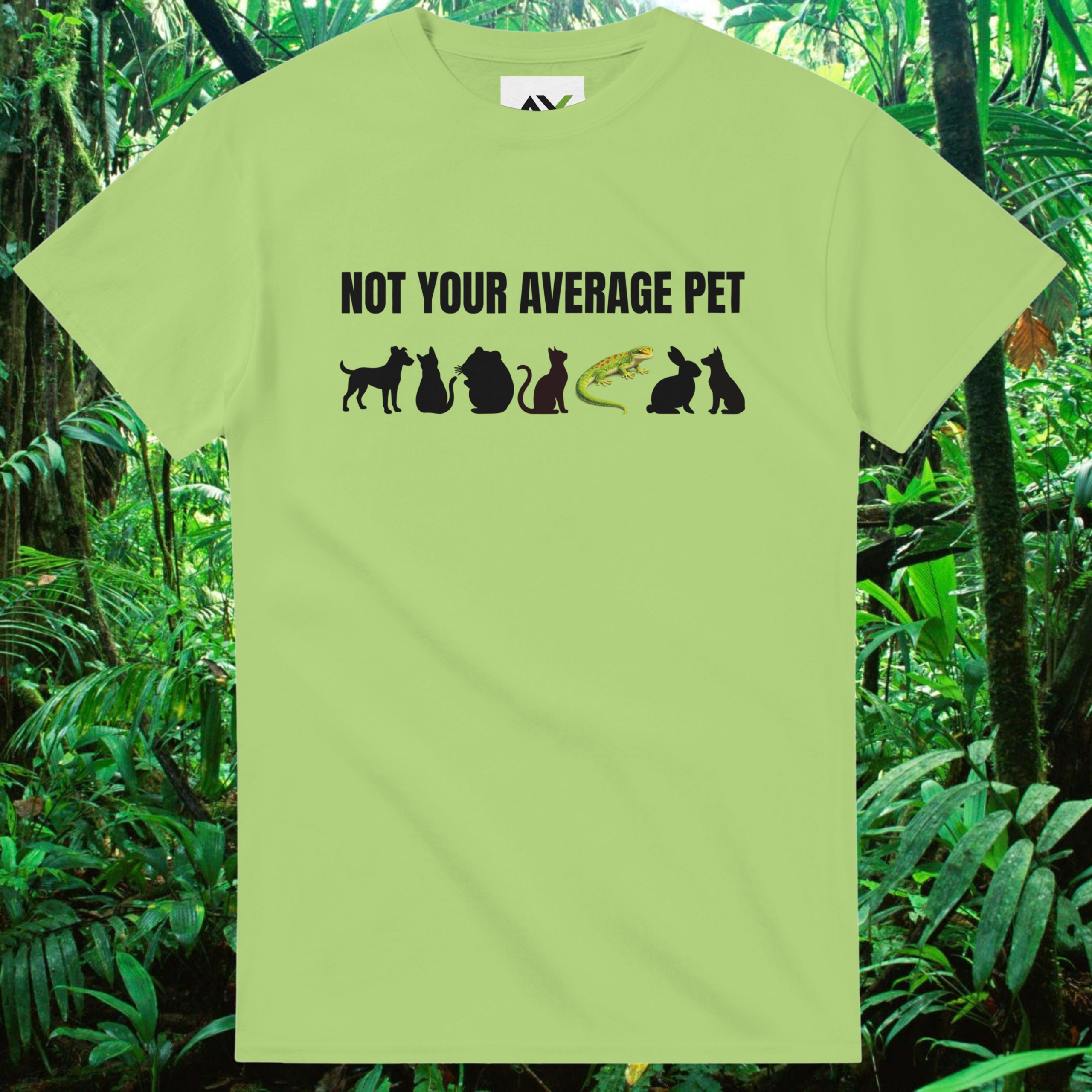 Kiwi Not Your Average Pet Gecko shirt with colorful gecko design