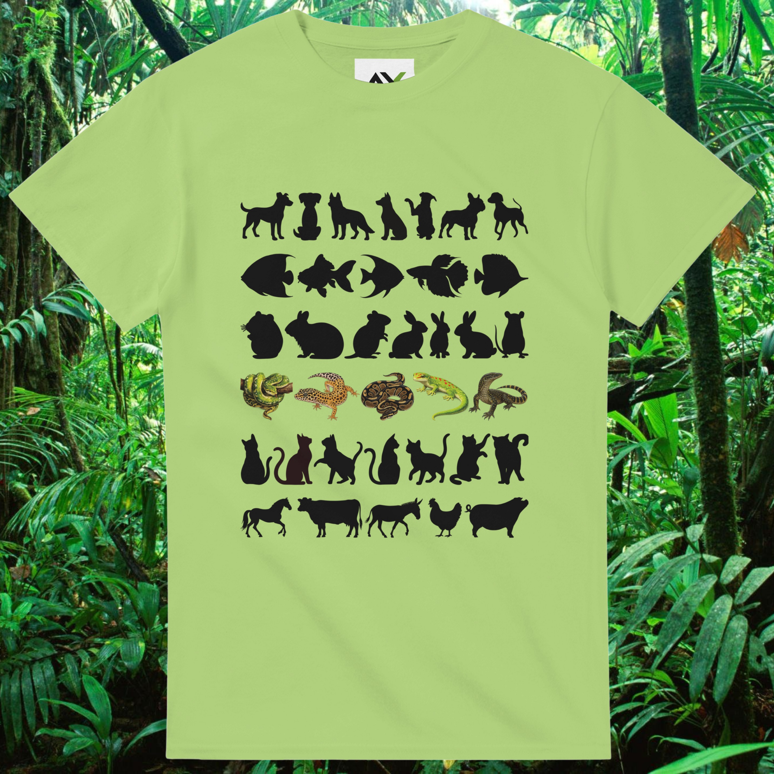 Kiwi Not Your Average Pet shirt with animals and reptiles