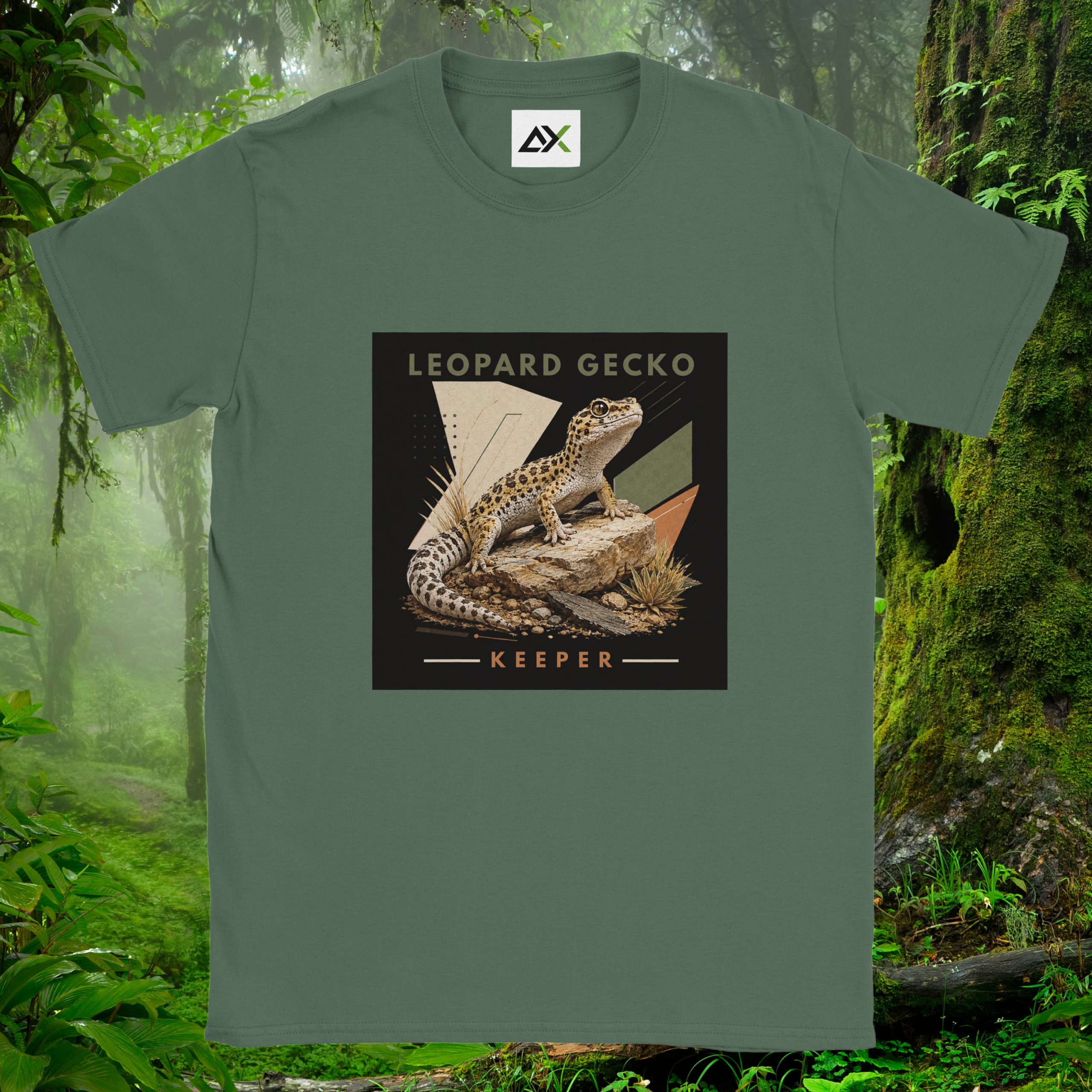Military green Leopard Gecko shirt from the Keeper Collection