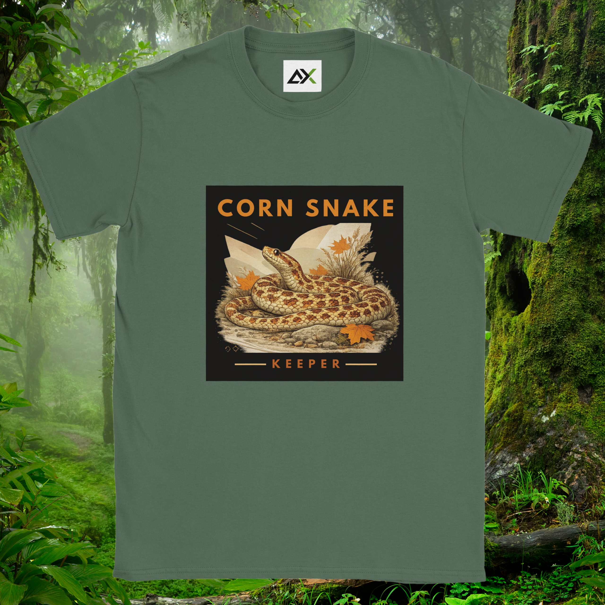 Military green Corn Snake shirt from the Keeper Collection