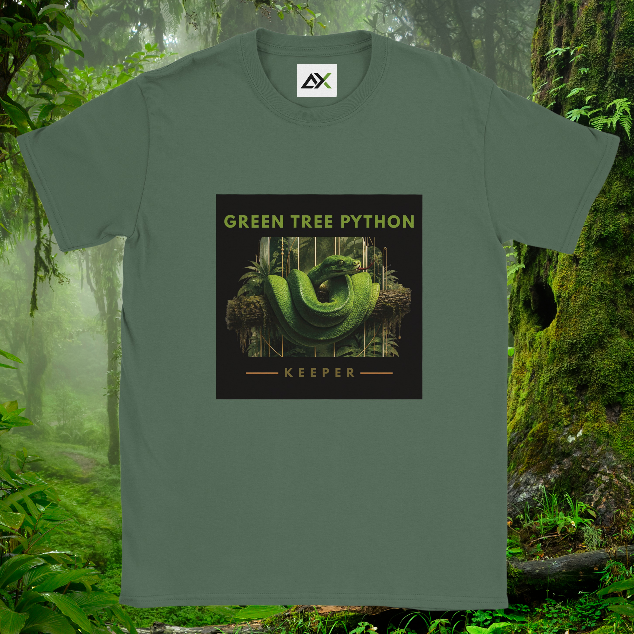 Military green Green Tree Python shirt from the Keeper Collection