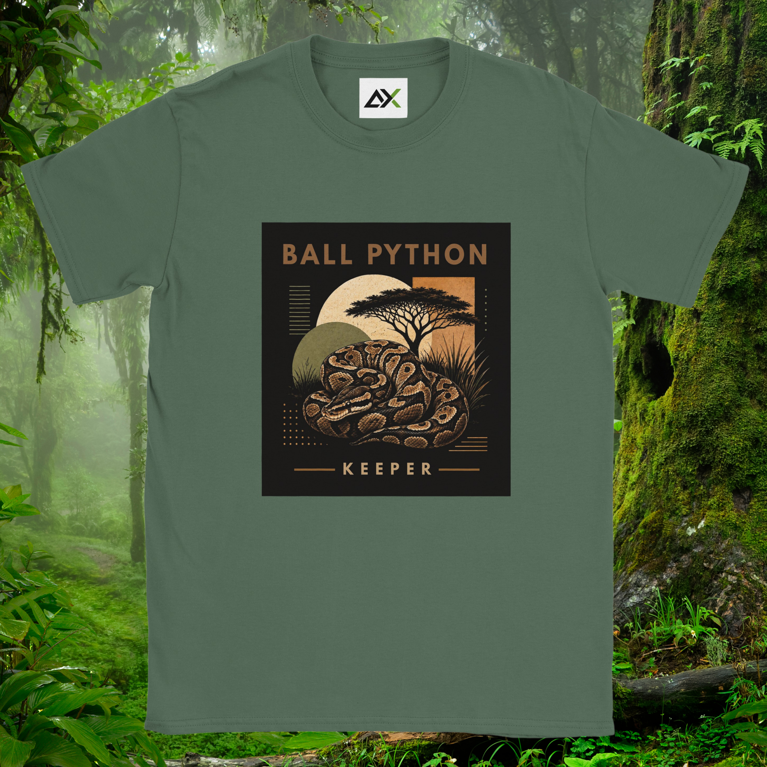 Military green Ball Python shirt from the Keeper Collection