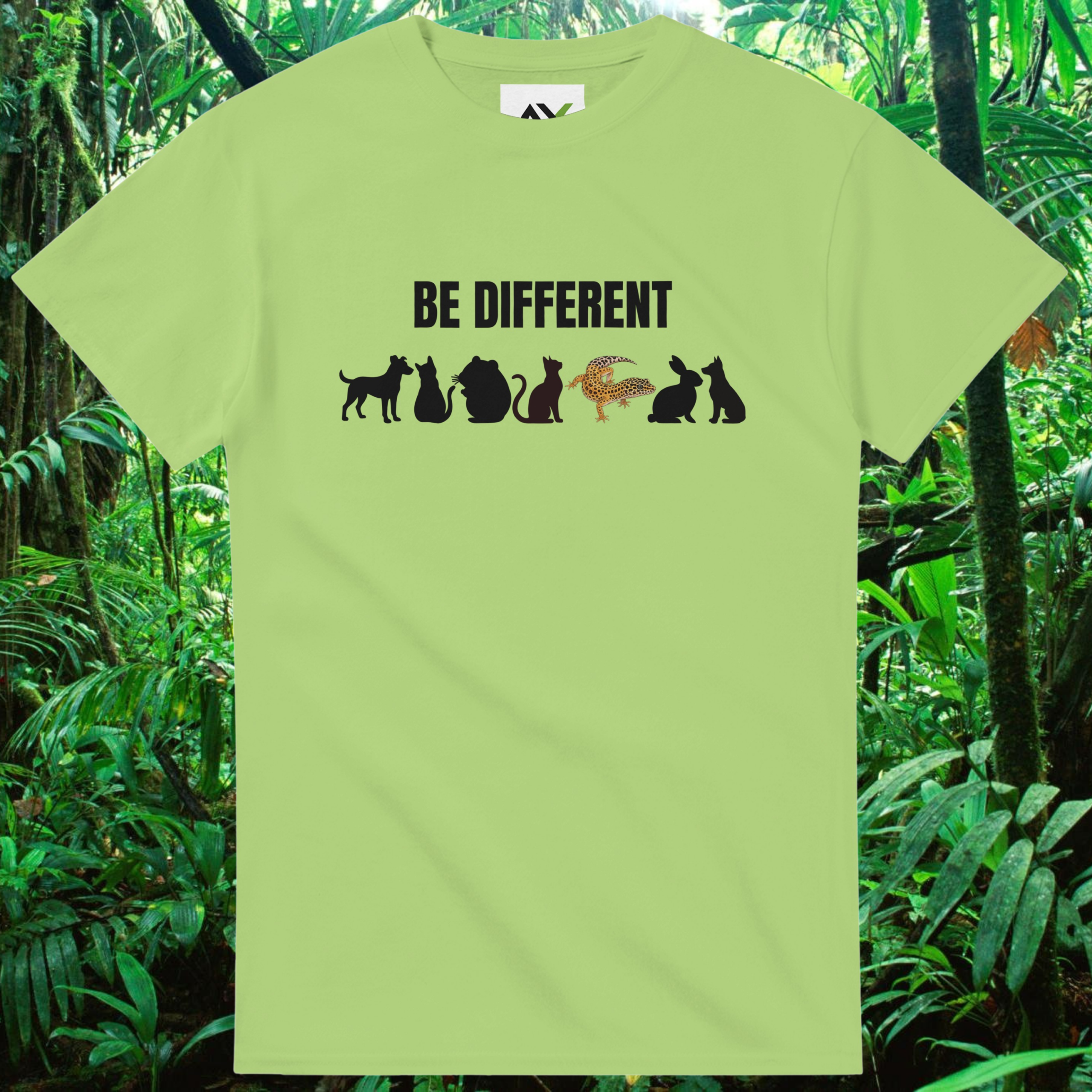Kiwi Be Different shirt with reptile design