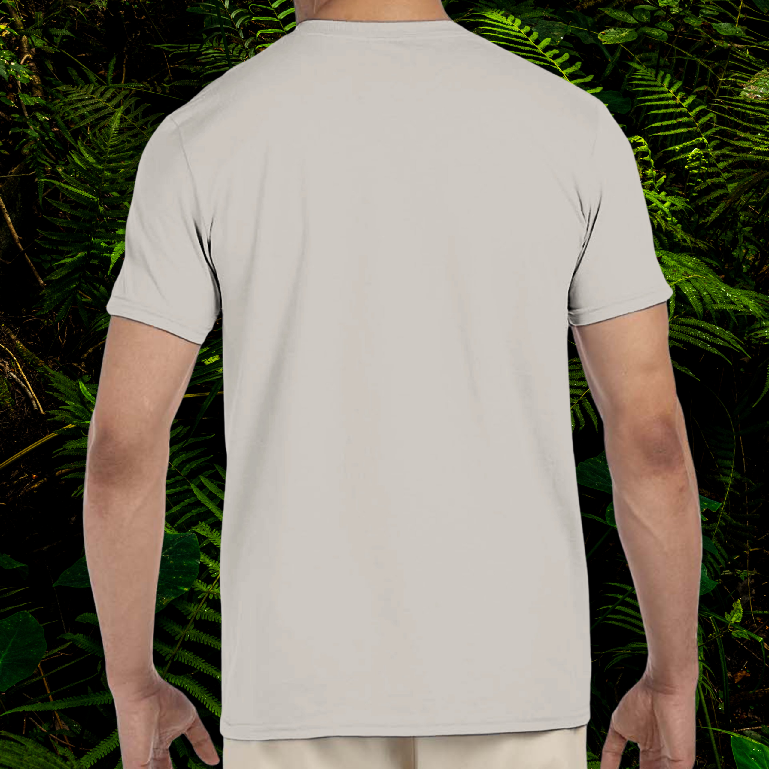 Back view of the ice grey Python shirt from the Life is better Collection