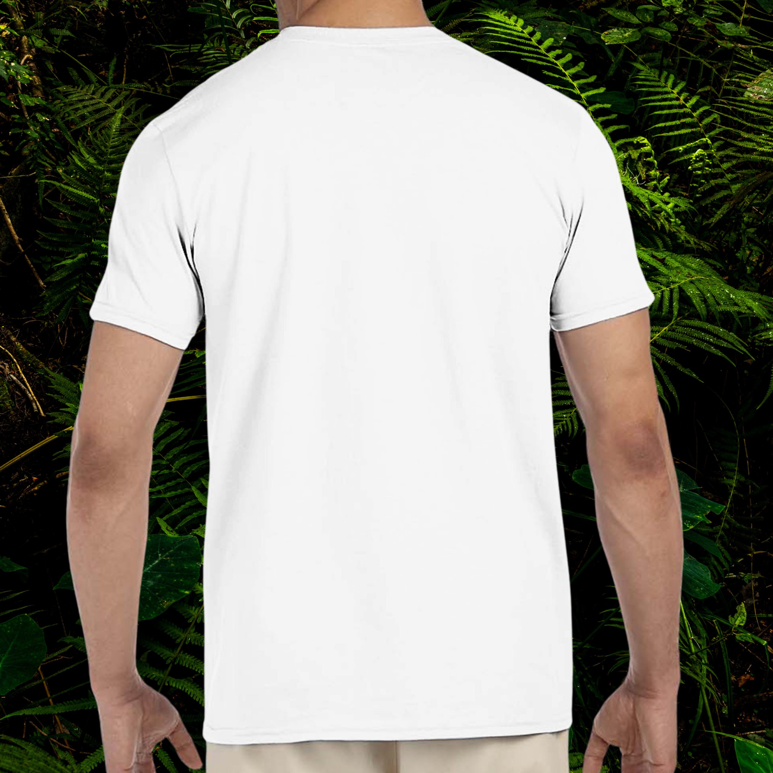 Back view of the white Python shirt from the Life is better Collection