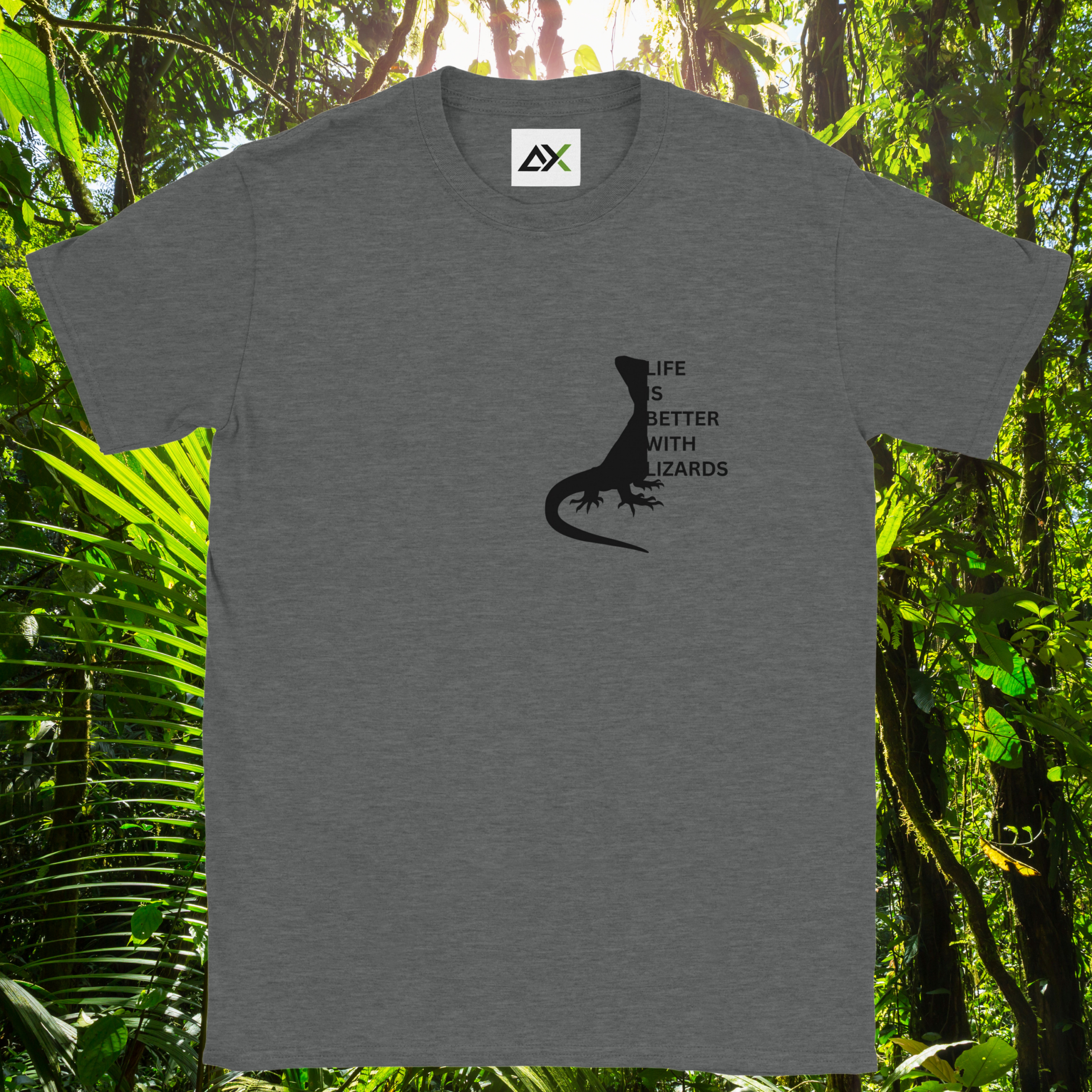 Graphite heather Lizards shirt from the Life is better Collection