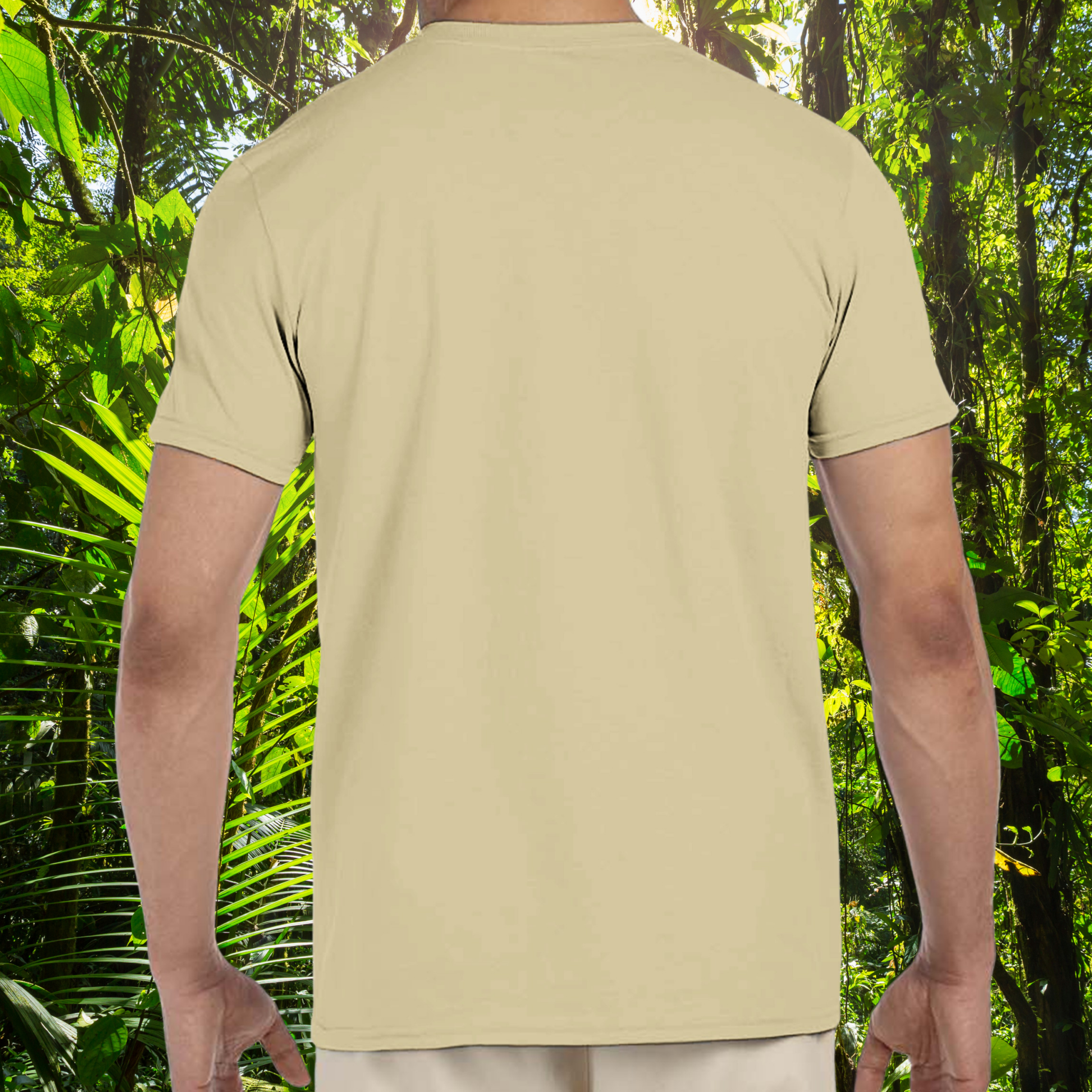 Back view of the natural Lizards shirt from the Life is better Collection