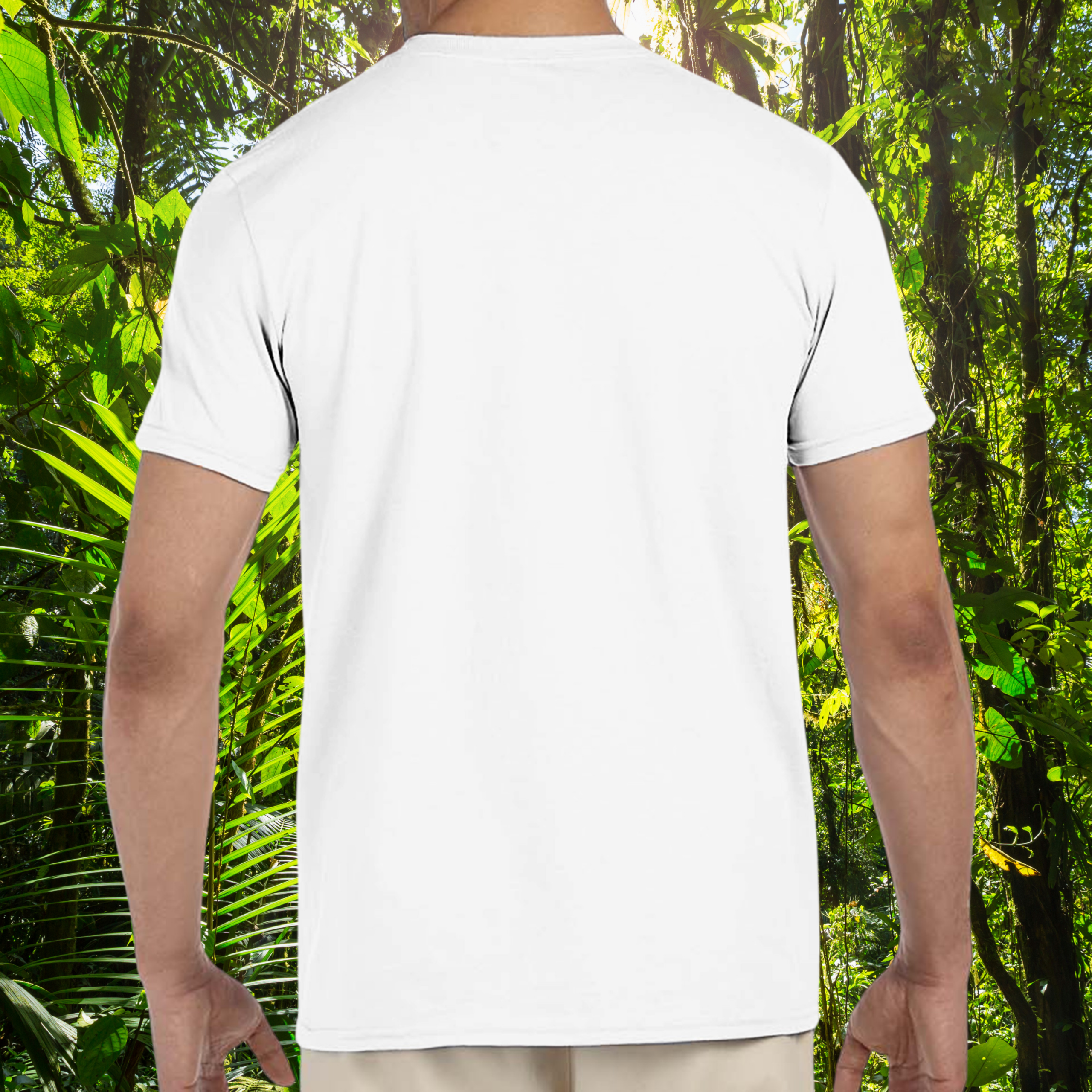Back view of the white Lizards shirt from the Life is better Collection