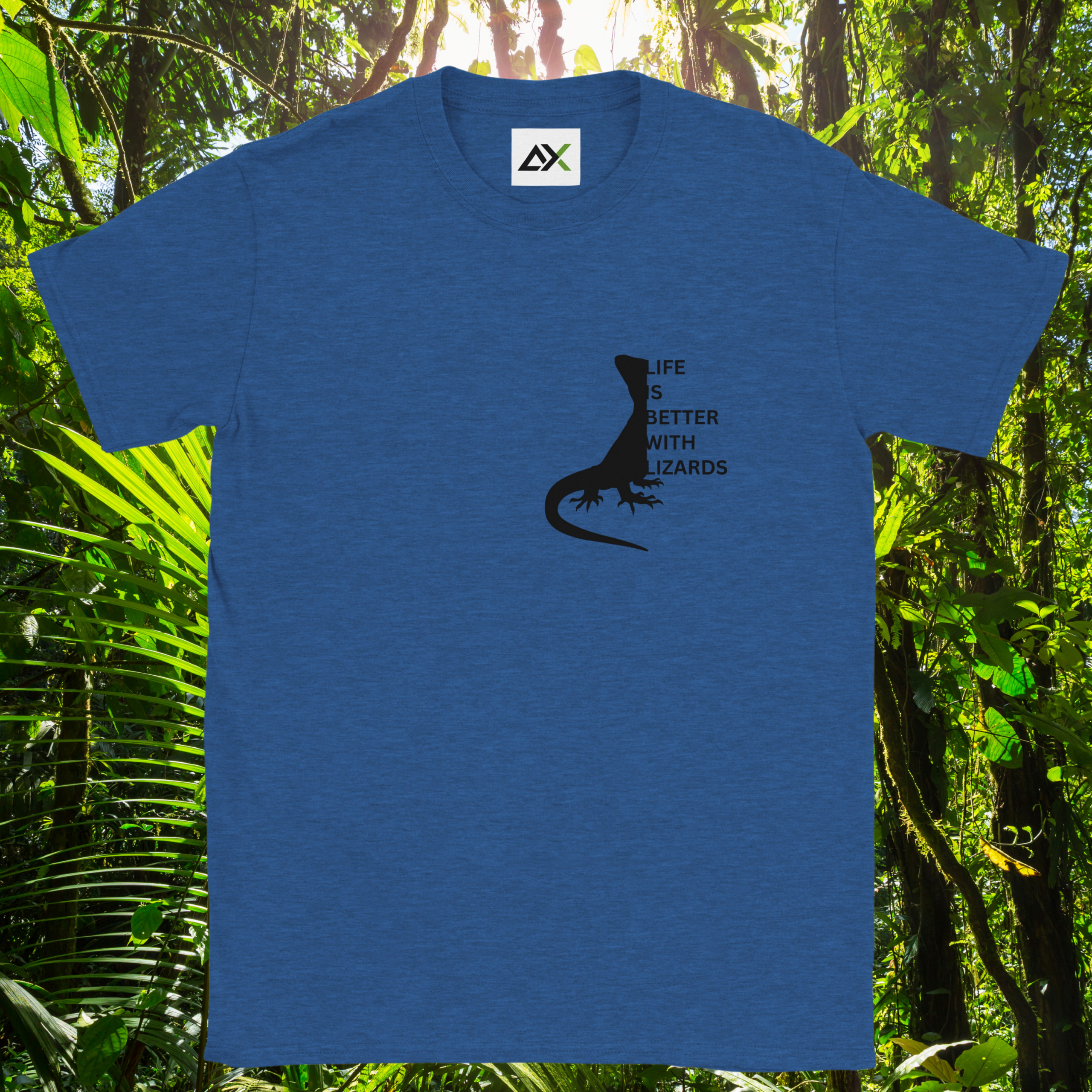 Heather royal Lizards shirt from the Life is better Collection