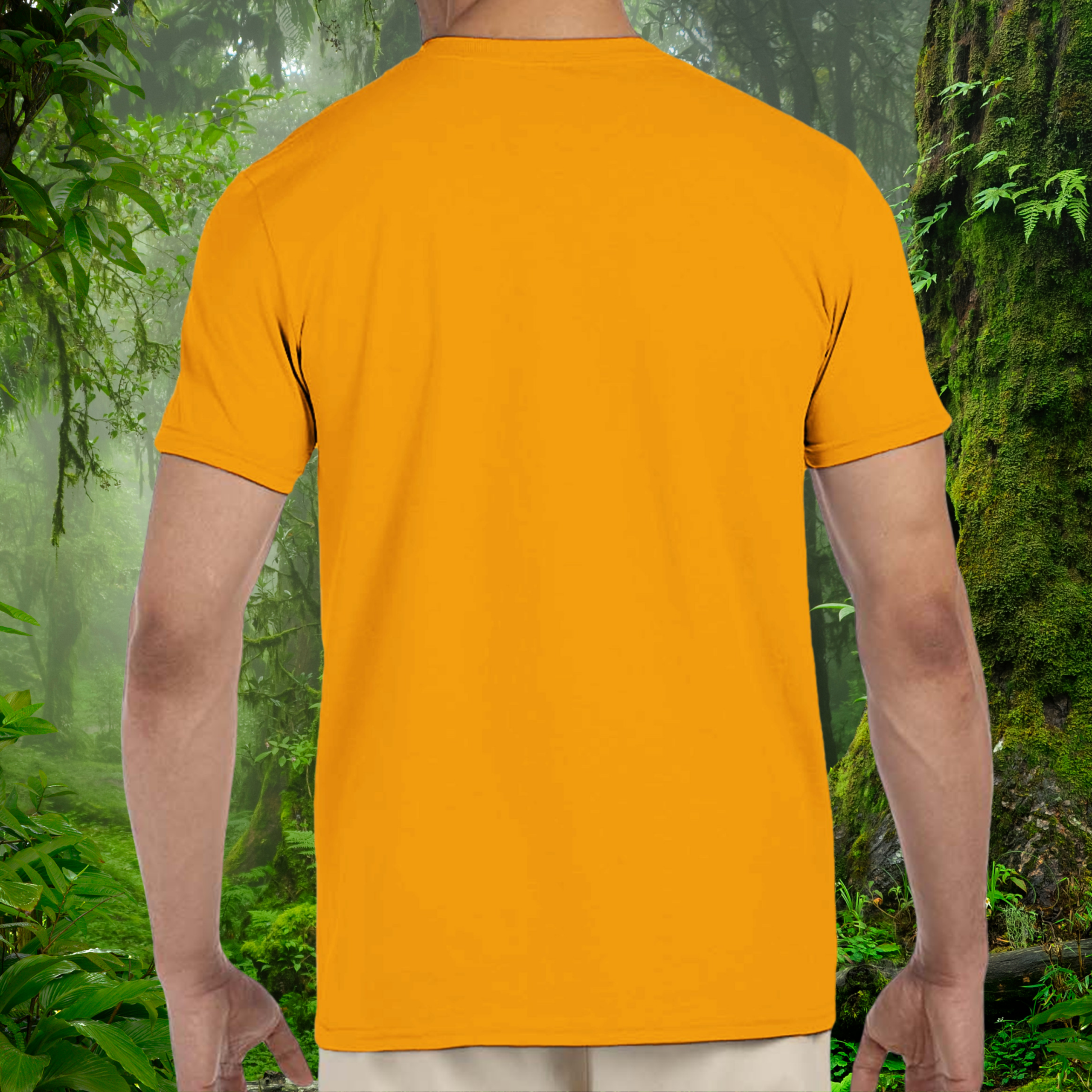Back view of the gold Gargoyle Gecko shirt from the Keeper Collection