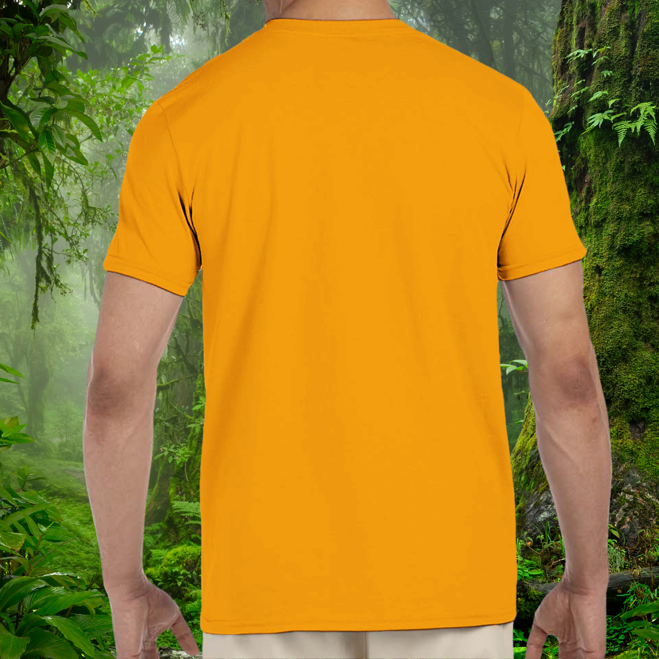 Back view of the gold Corn Snake shirt from the Keeper Collection