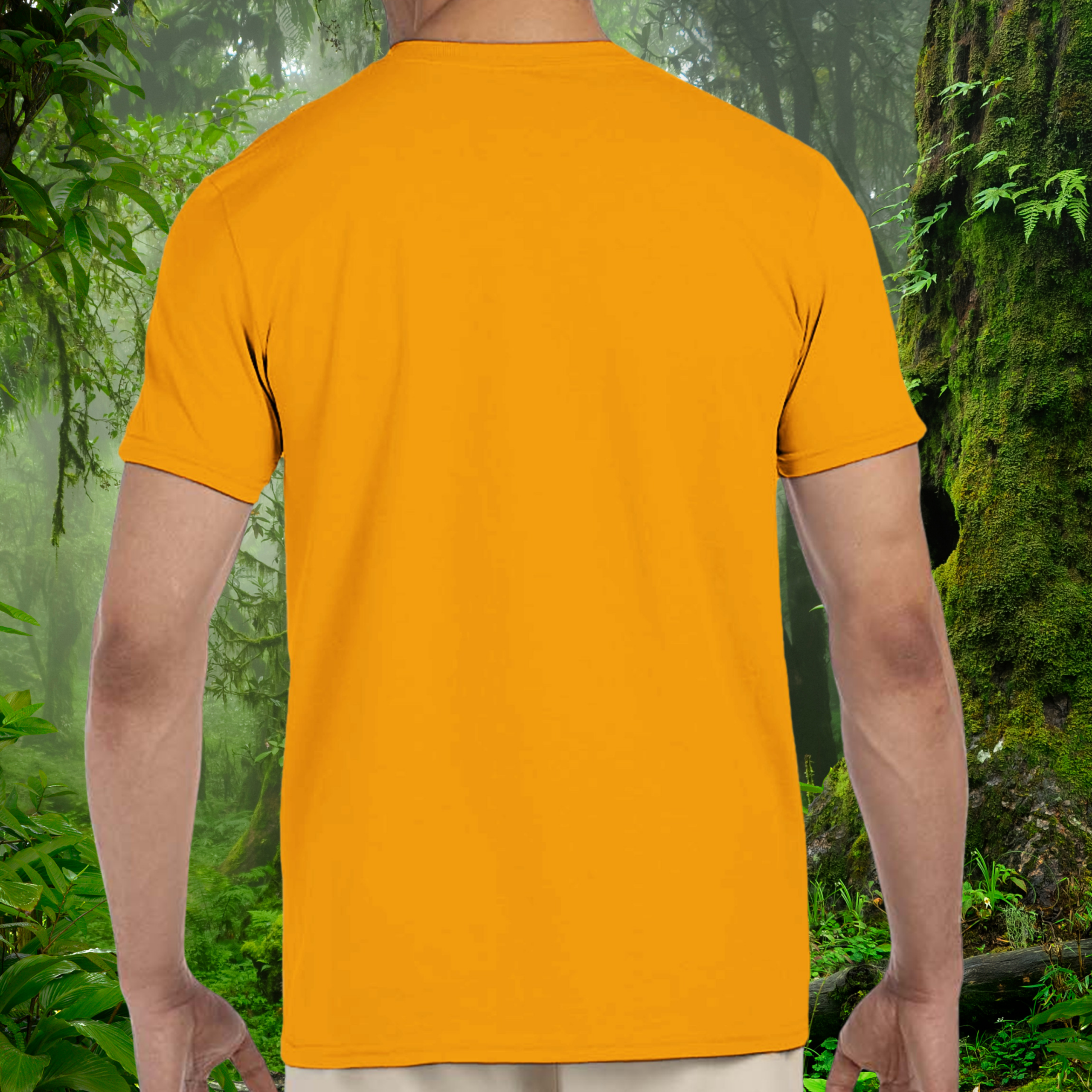 Back view of the gold Crested Gecko shirt from the Keeper Collection