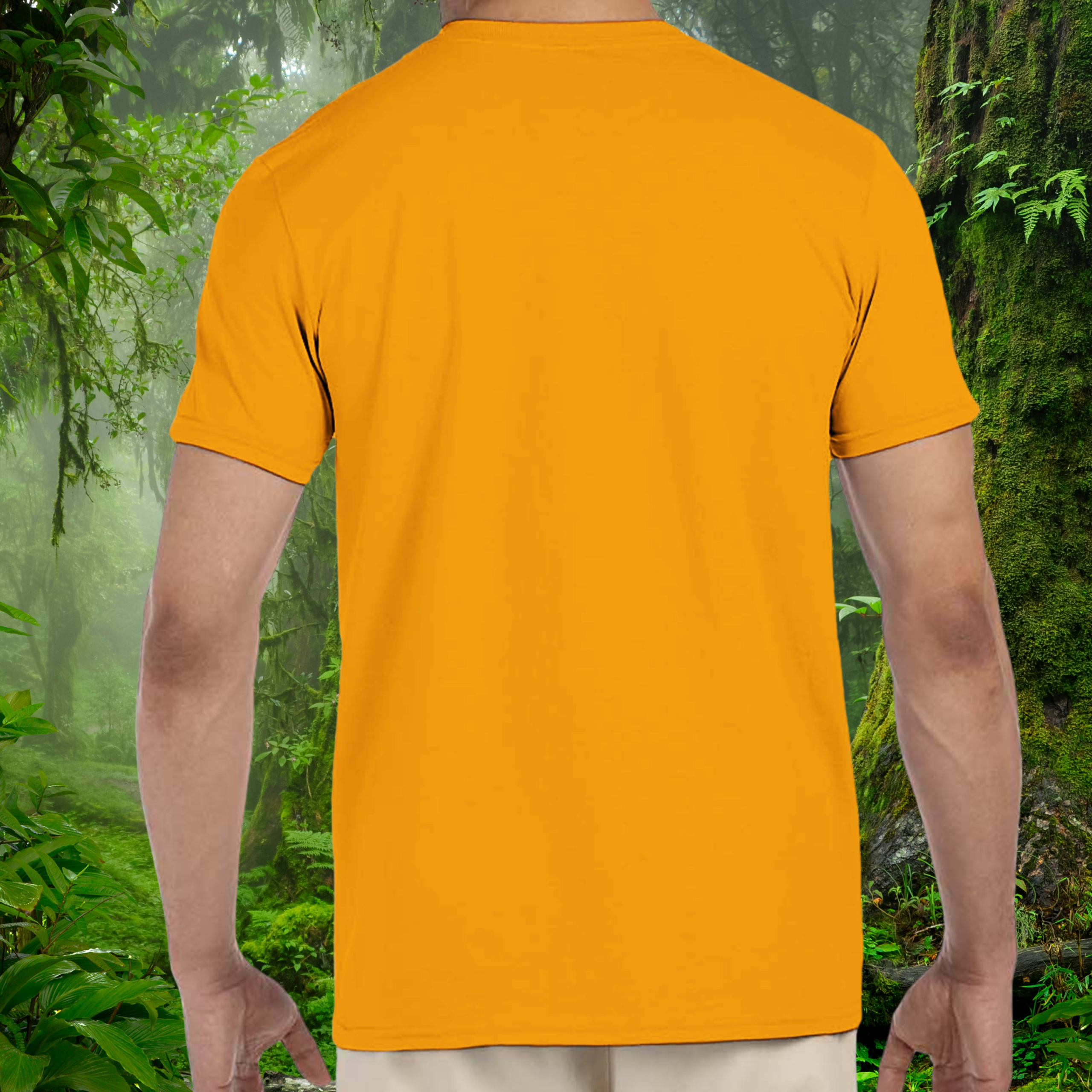 Back view of the gold Bearded Dragon shirt from the Keeper Collection