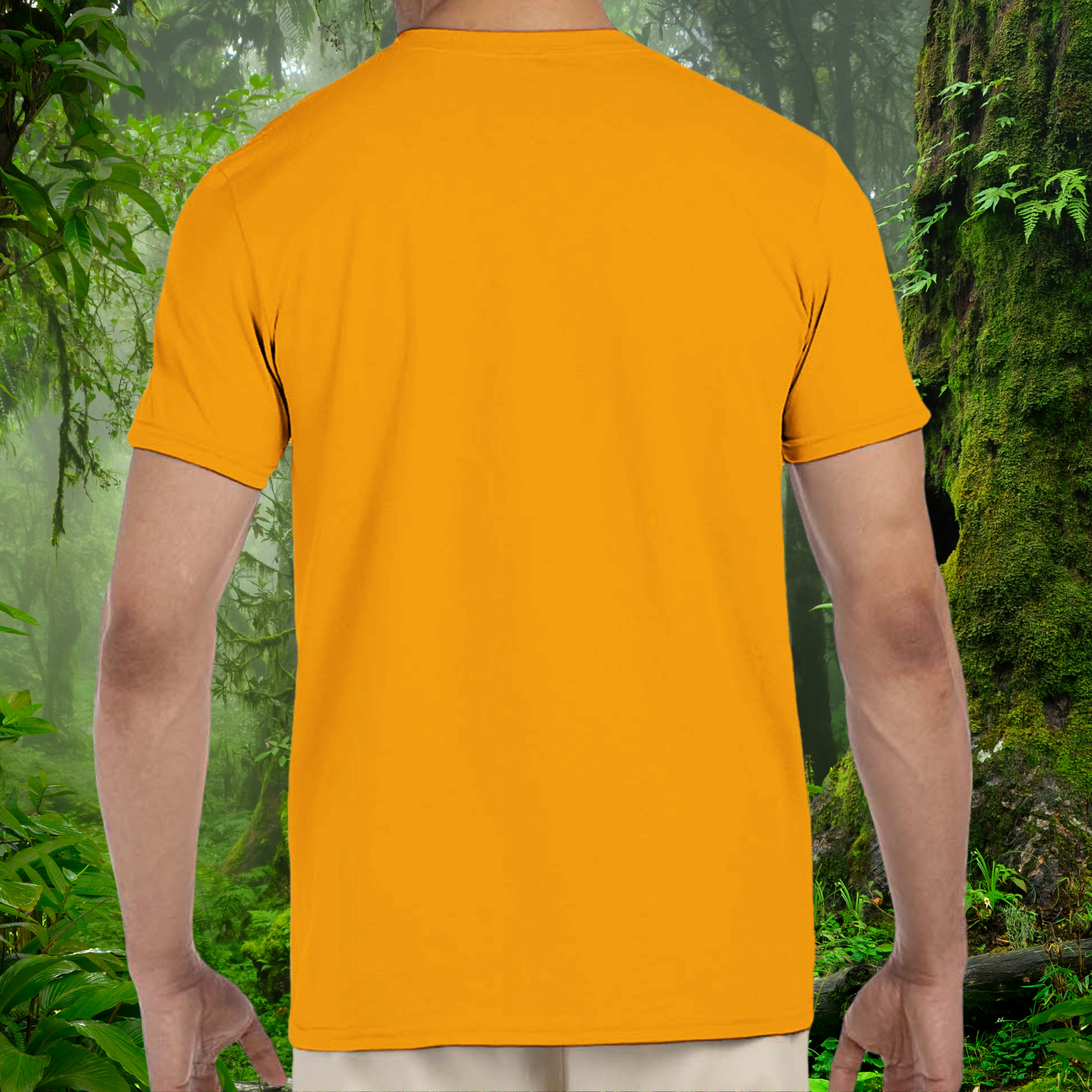 Back view of the gold Greek Tortoise shirt from the Keeper Collection
