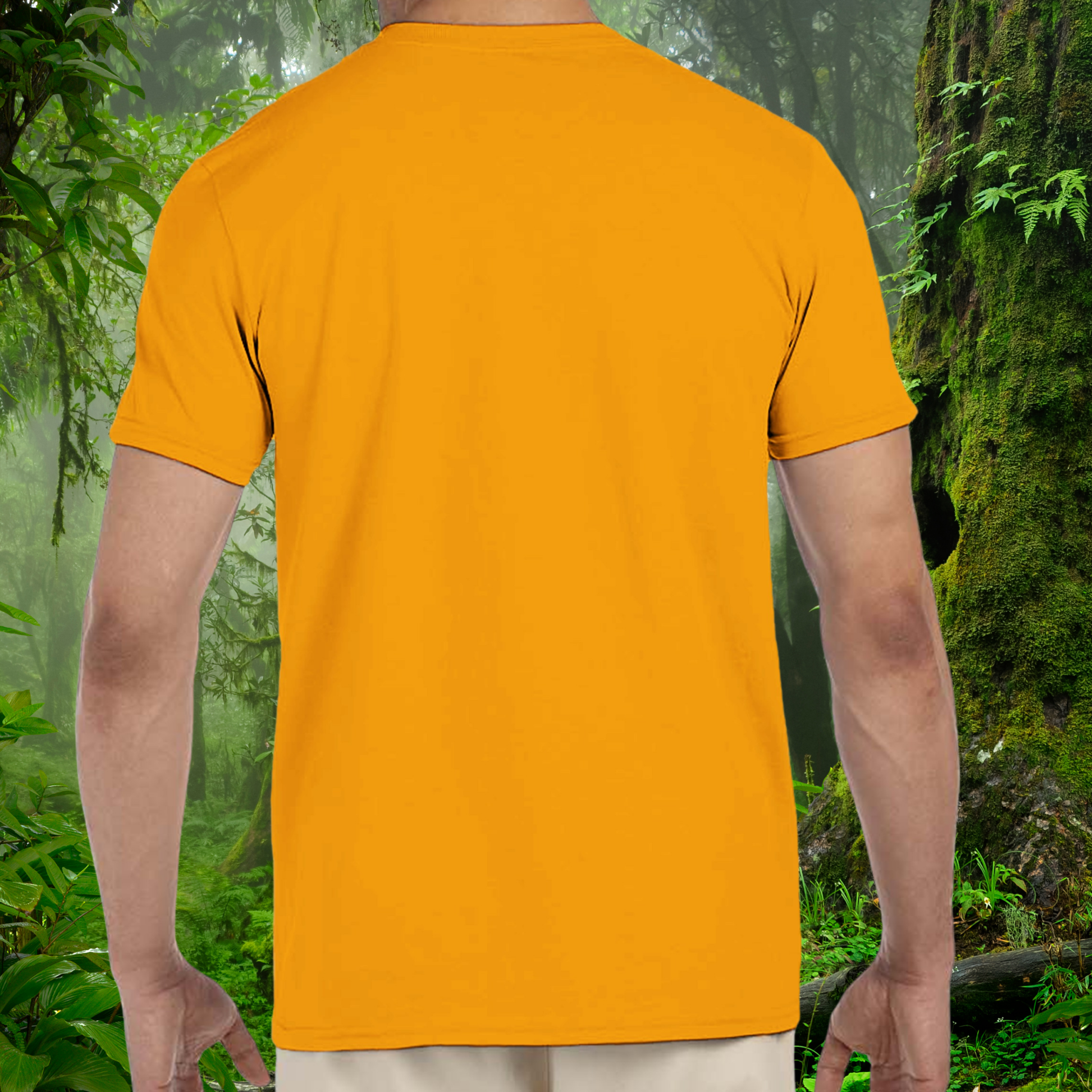 Back view of the gold Hognose Snake shirt from the Keeper Collection
