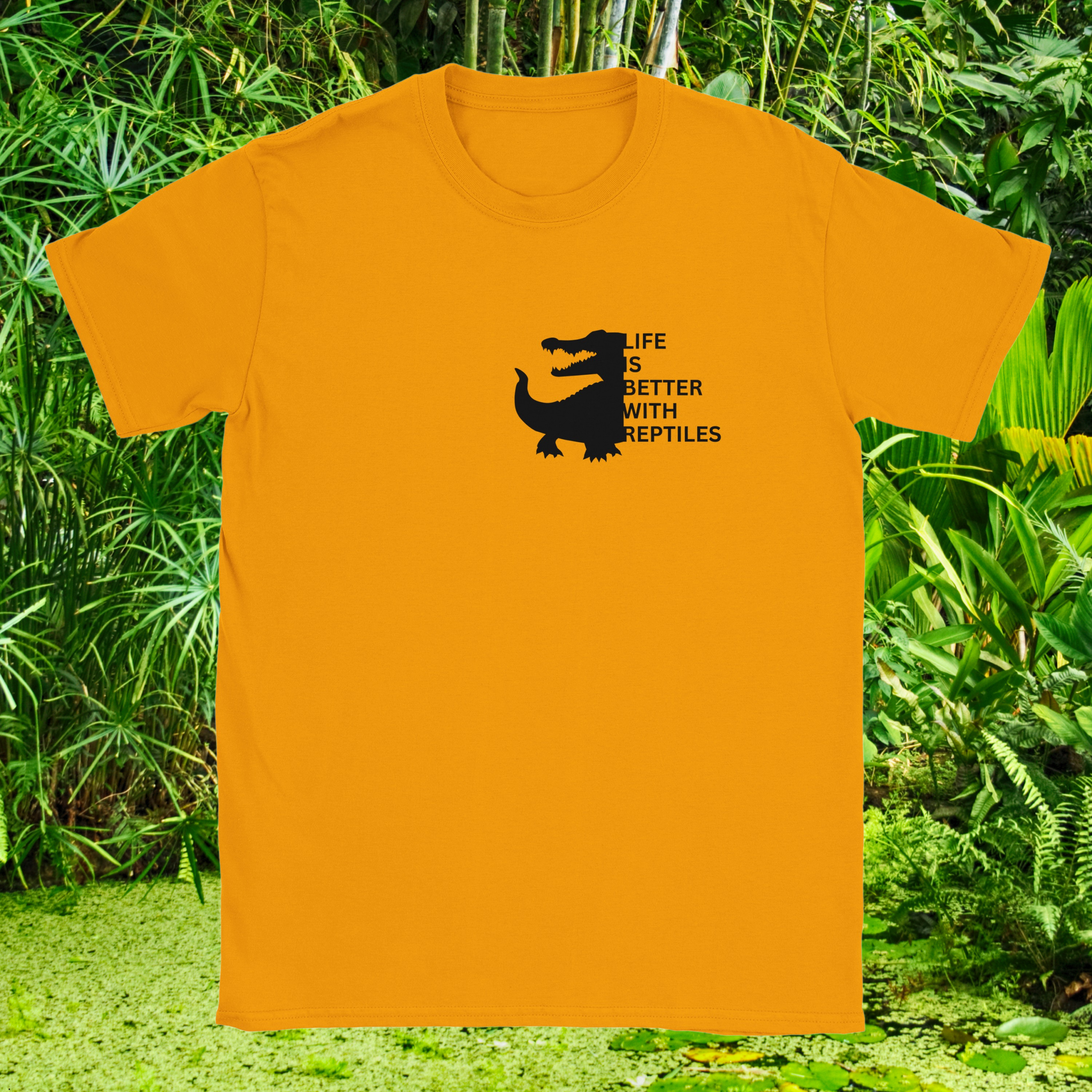 Gold Reptile shirt from the Life is better Collection
