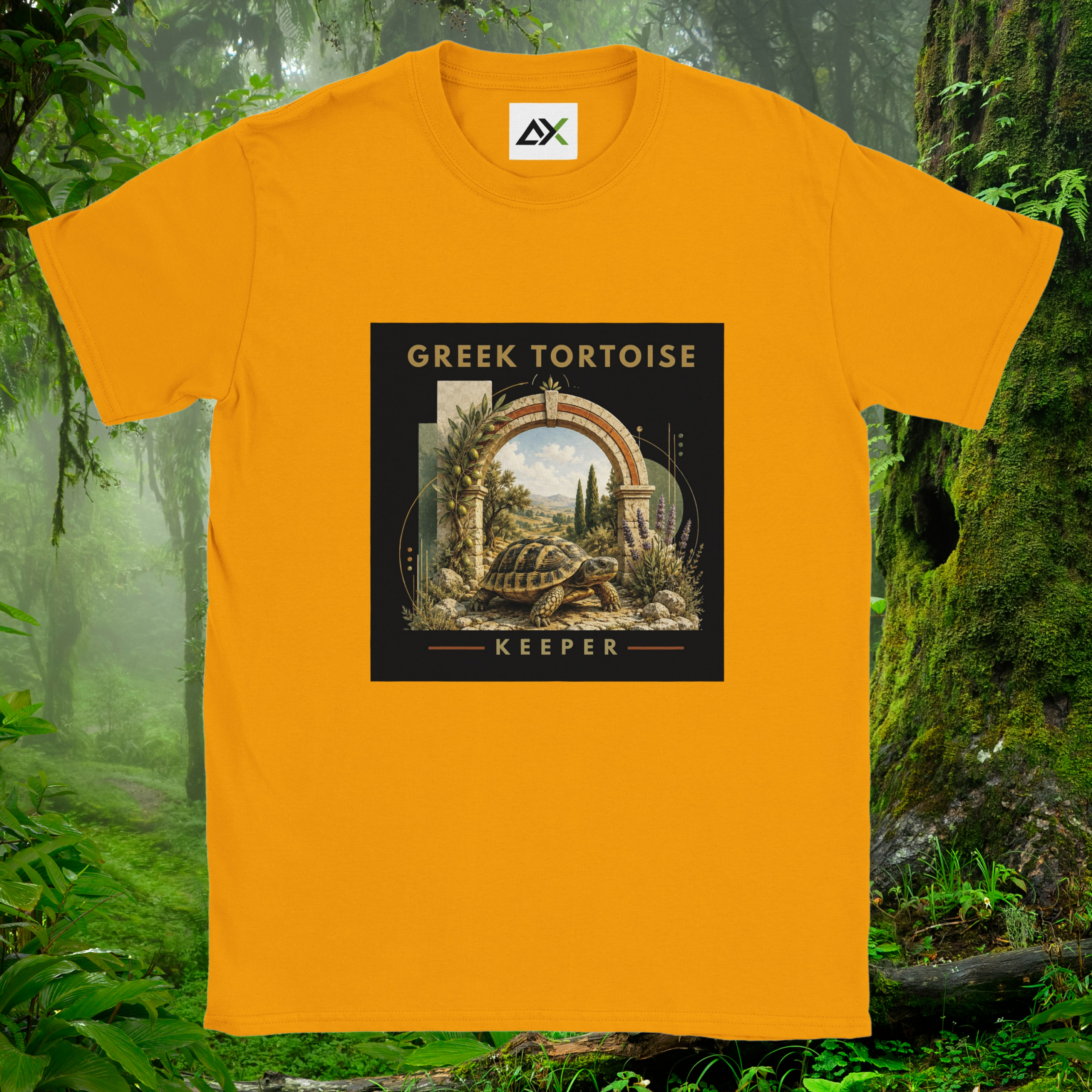Gold Greek Tortoise shirt from the Keeper Collection
