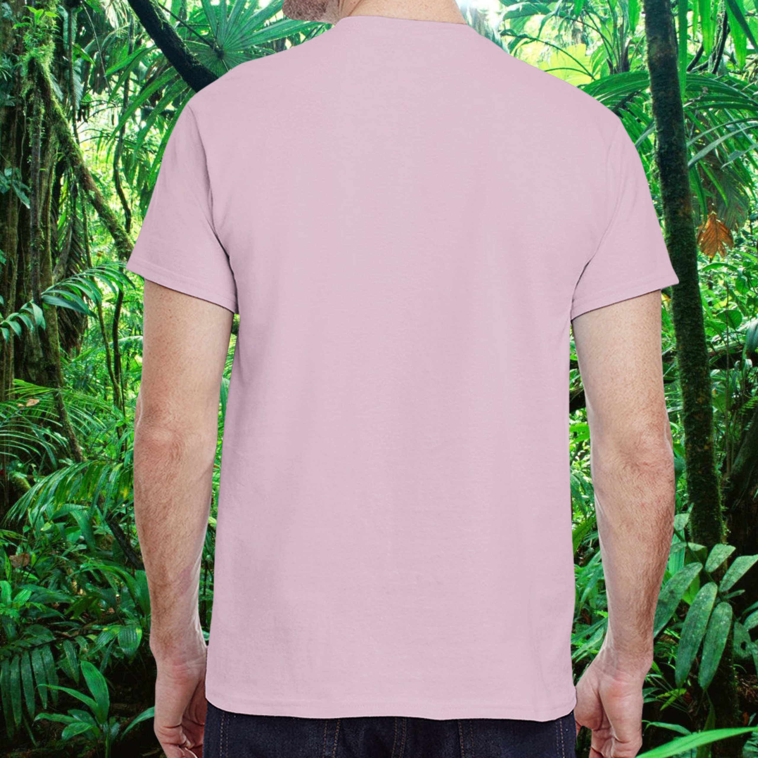 Back view of light pink Be Different Snake shirt
