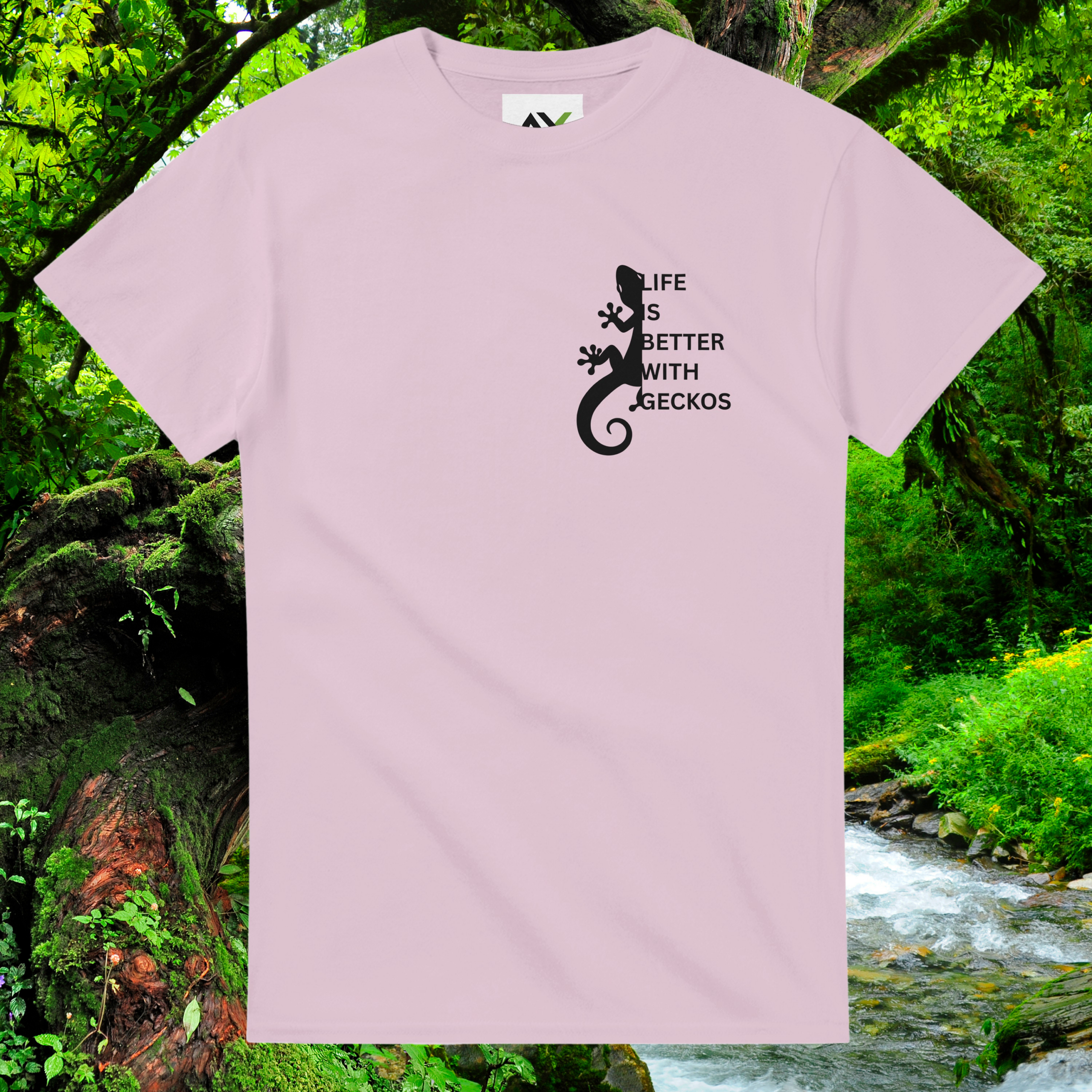 Light pink Gecko shirt from the Life is better Collection