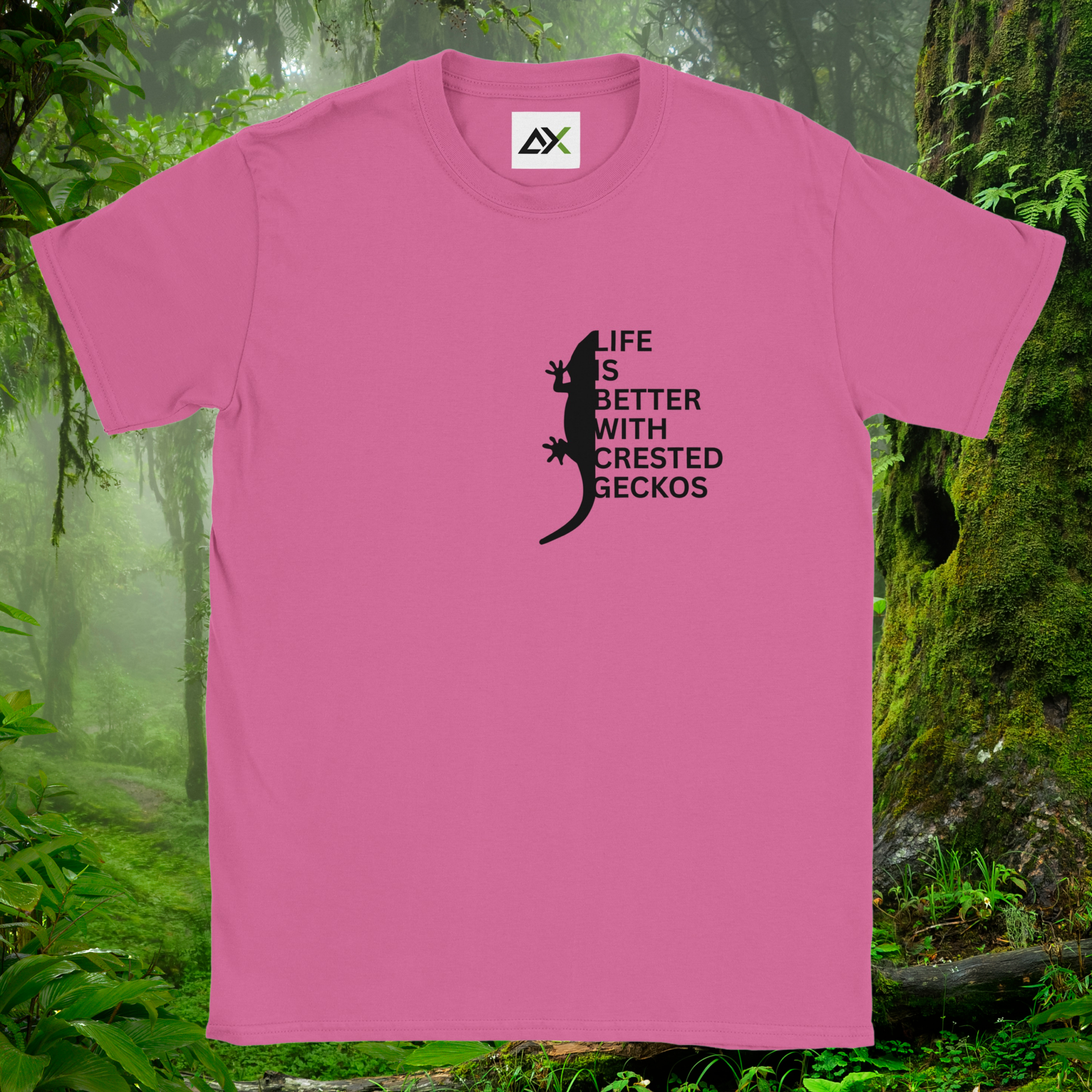 Azalea Crested Gecko shirt from the Life is better Collection