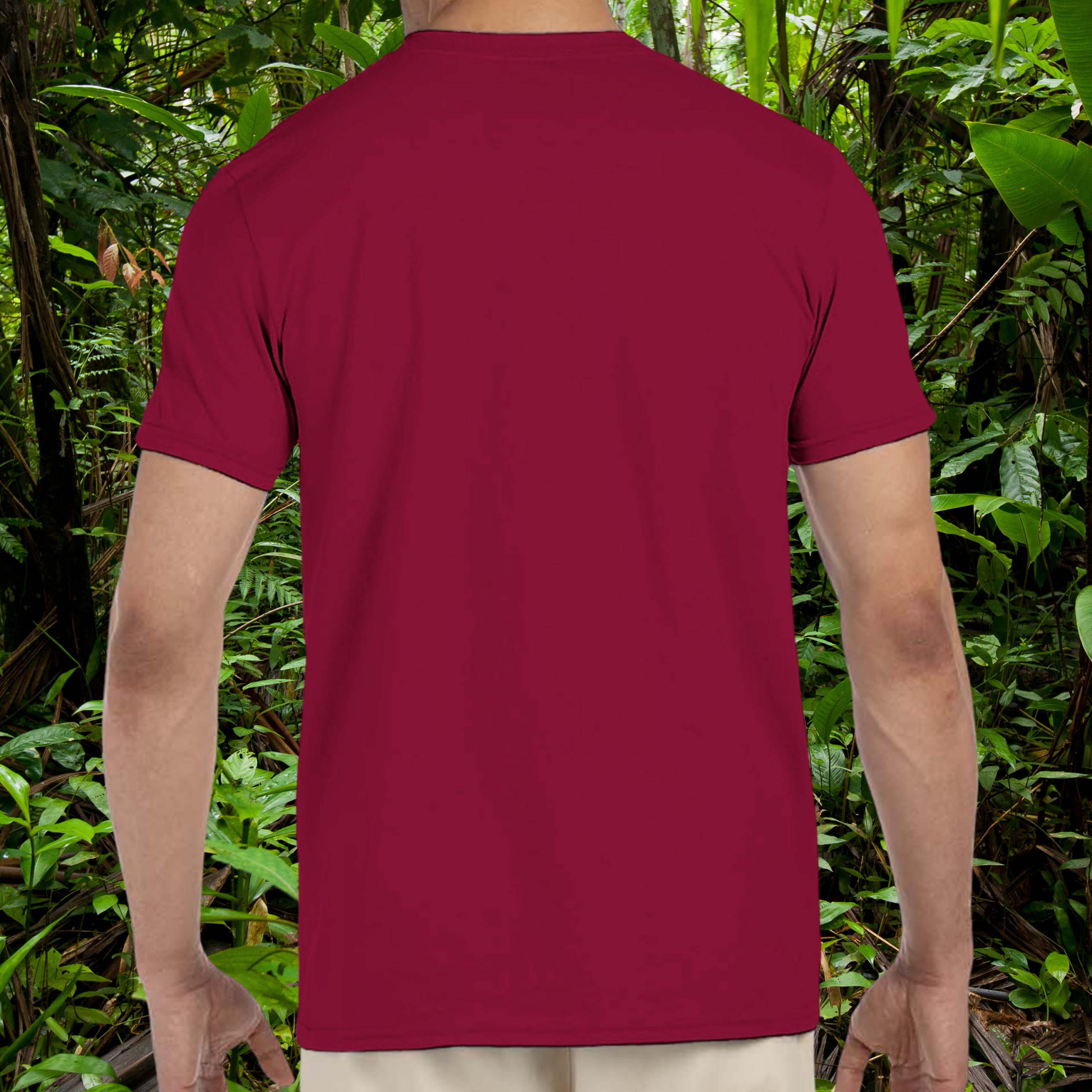 Back view of cardinal red Leopard Gecko Dad shirt