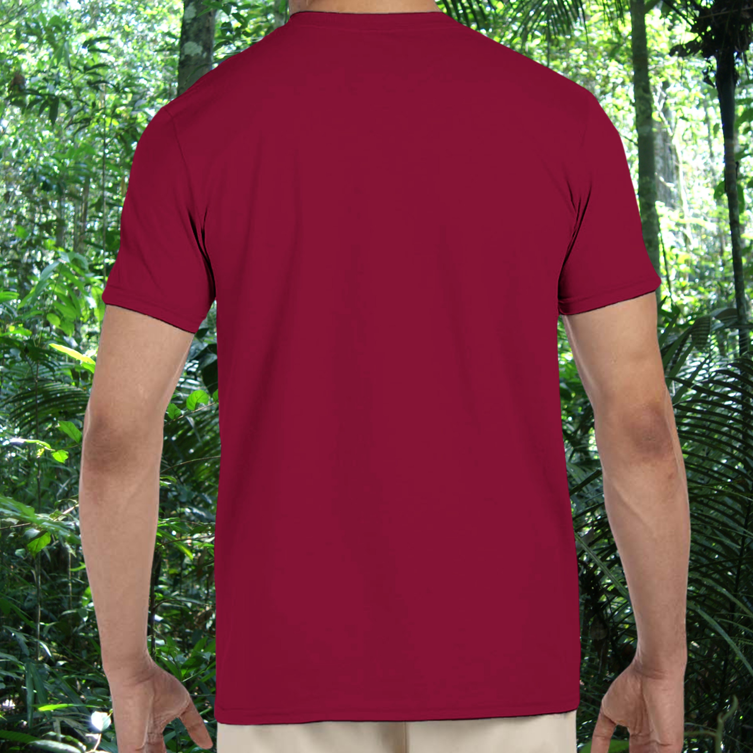 Back view of cardinal red Leopard Gecko Owner shirt