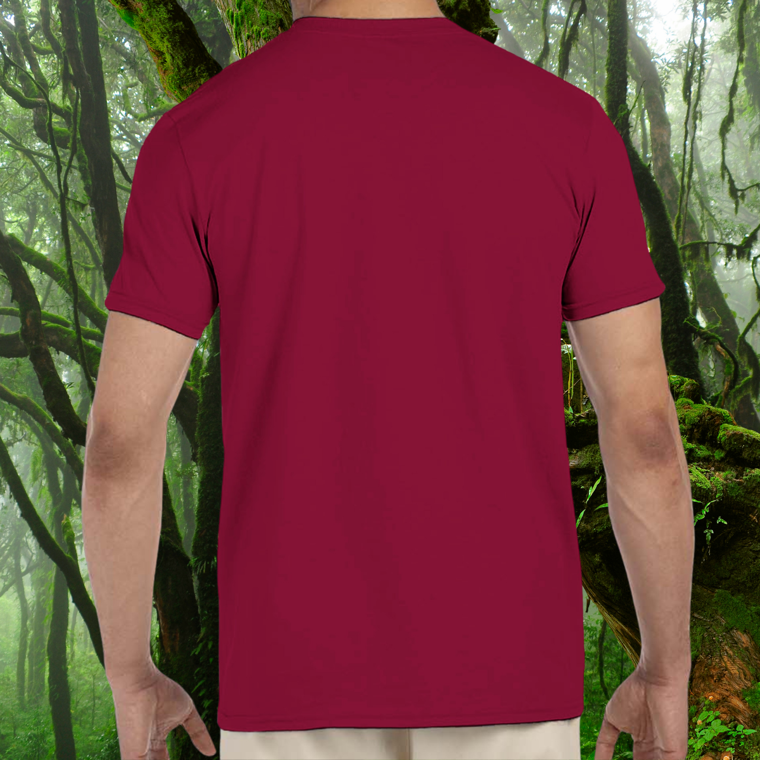 Back view of cardinal red Leopard Gecko Keeper shirt