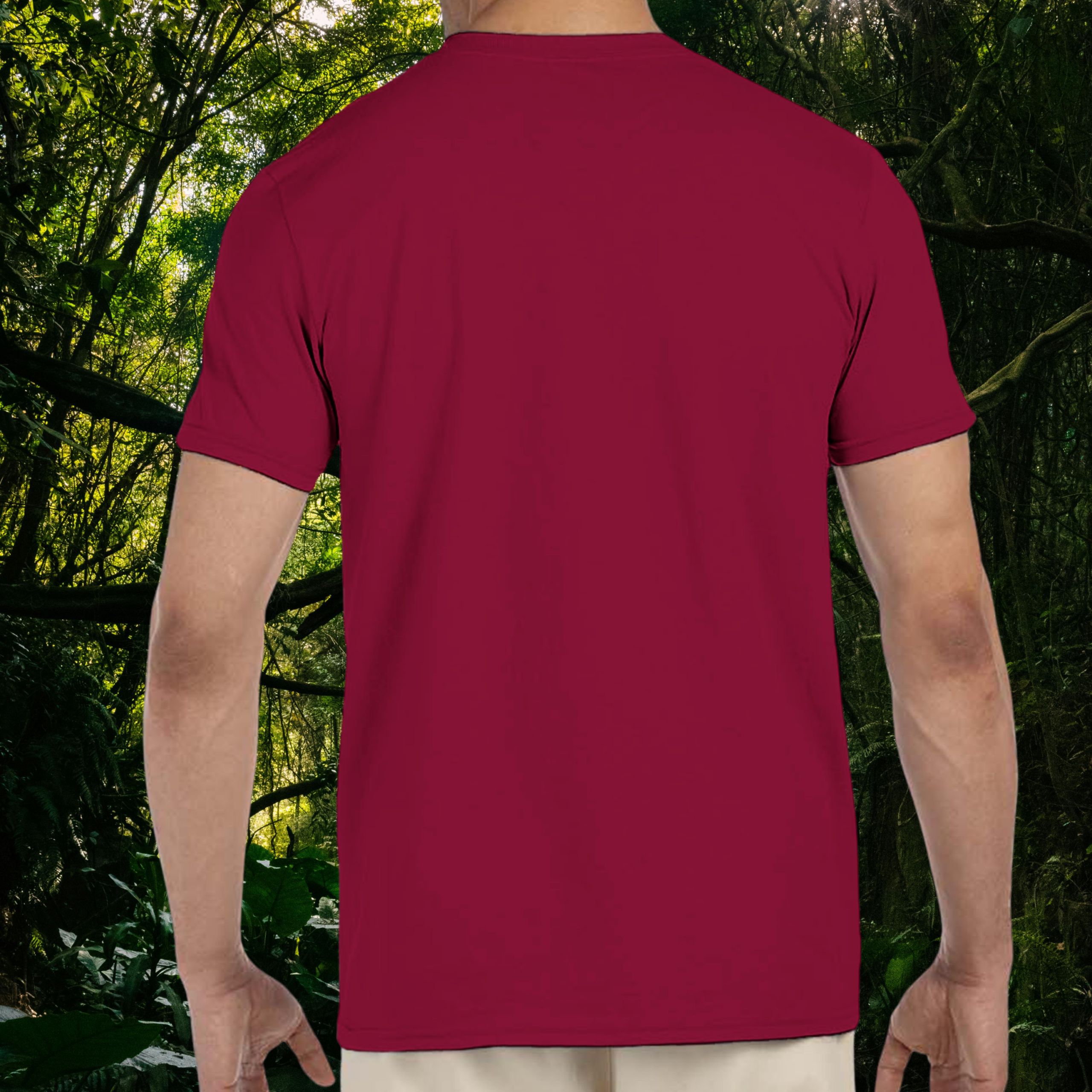 Back view of cardinal red Leopard Gecko Addict shirt