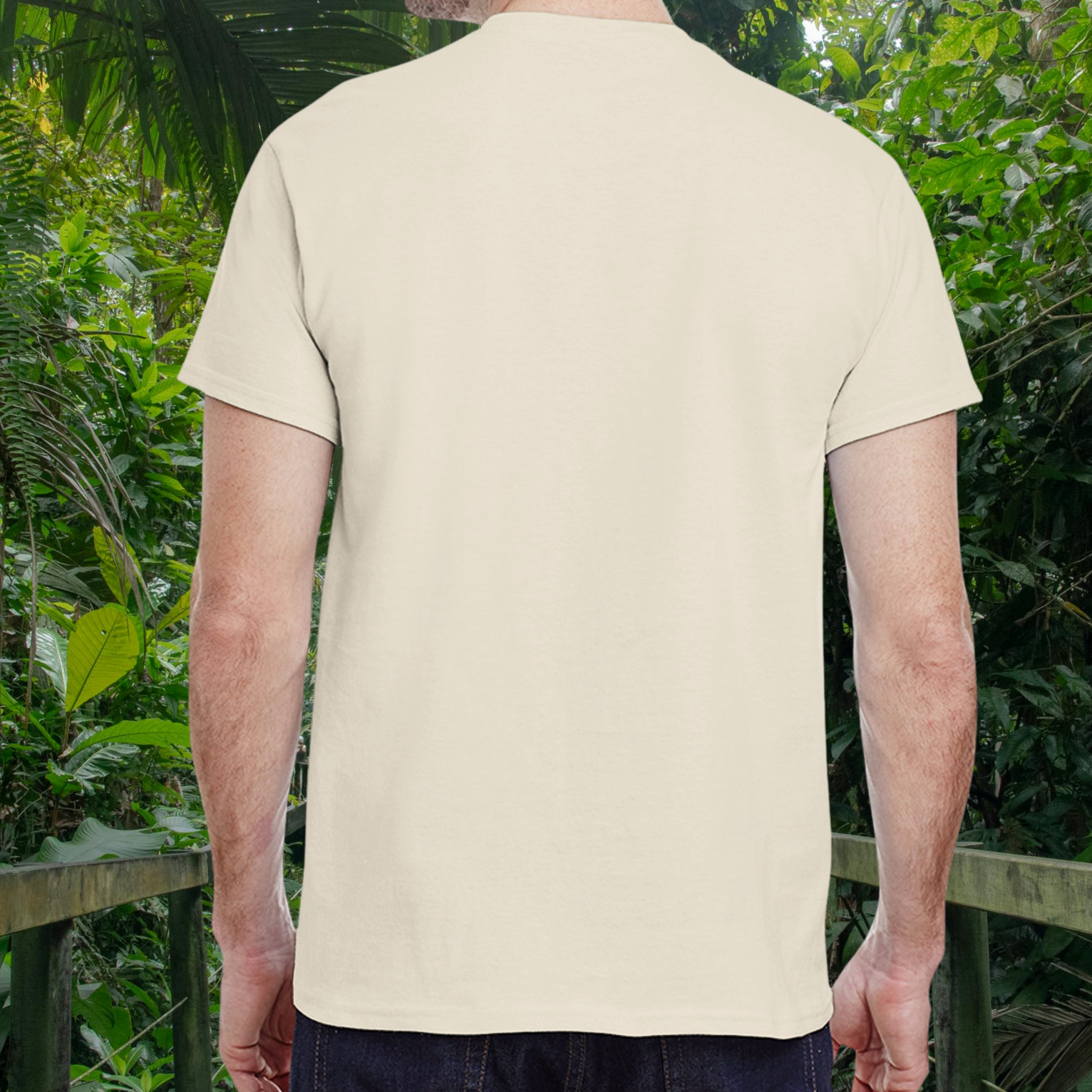 Back view of the natural Snakes shirt from the Life is better Collection