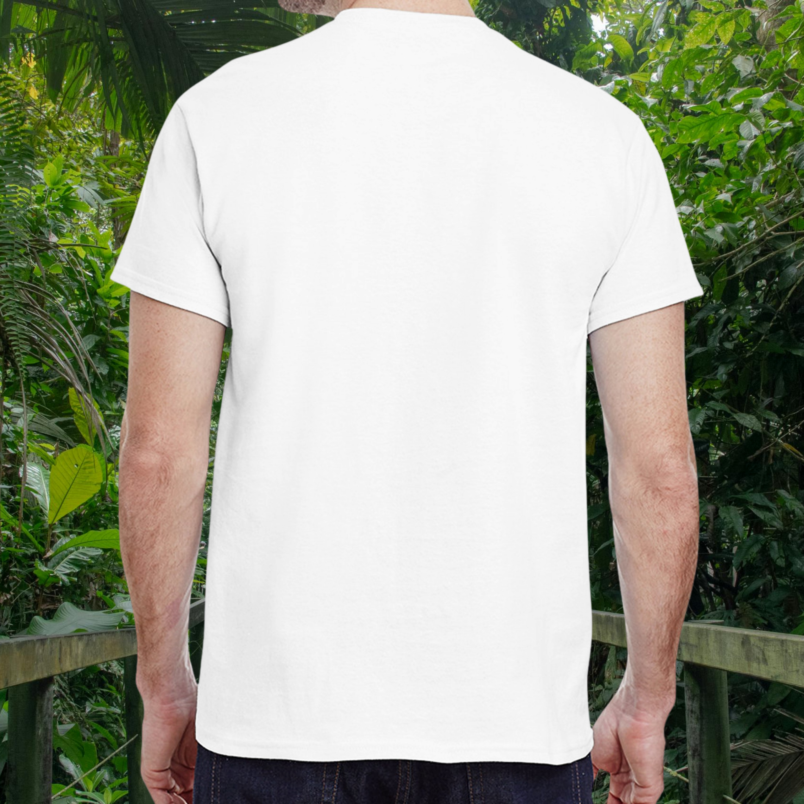 Back view of the white Snakes shirt from the Life is better Collection