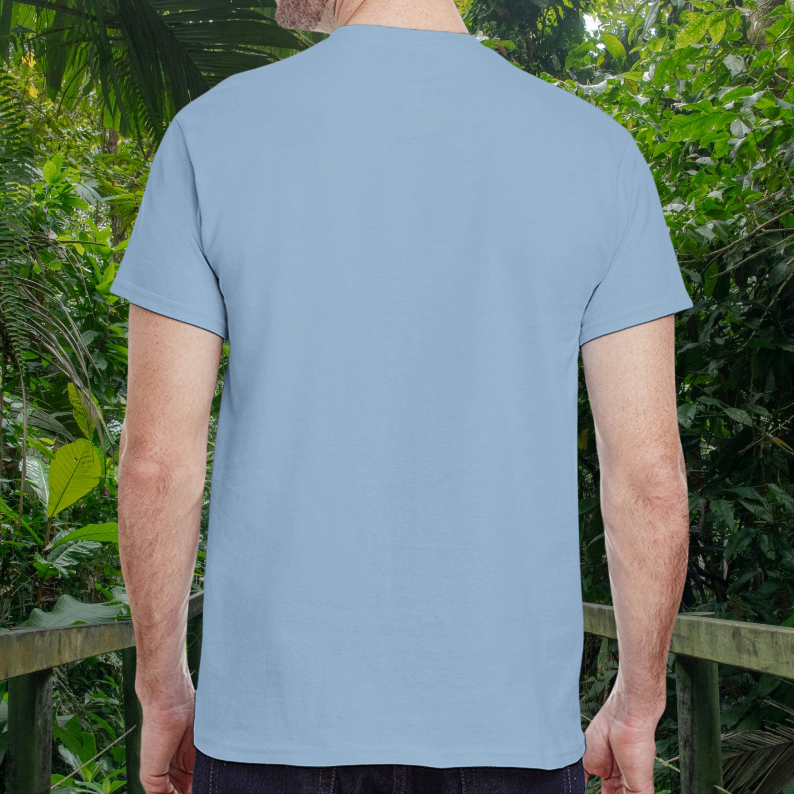 Back view of the light blue Snakes shirt from the Life is better Collection